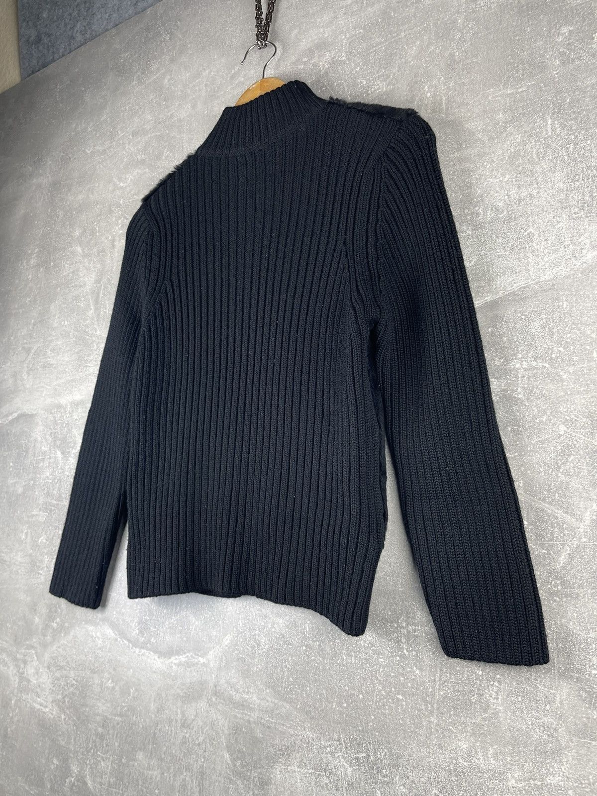Moncler Moncler Rare 00s Wool Knit Jacket Pony Hair Panel Black Tag Size M / US 6-8 / IT 42-44 - 6 Thumbnail