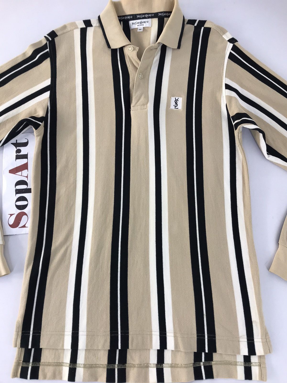 Designer × Yves Saint Laurent Vintage YvesSaintlaurent Pour Homme Design Striped Style Size US M / EU 48-50 / 2 - 3 Thumbnail