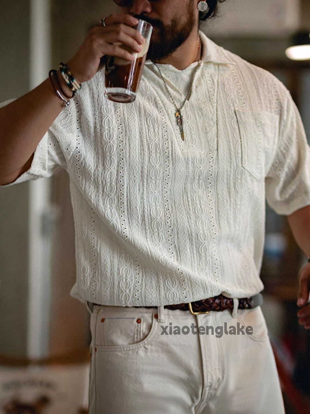 Designer × Vintage Utility outdoor loose full pattern hollow sports shirt Size US L / EU 52-54 / 3 - 2 Thumbnail