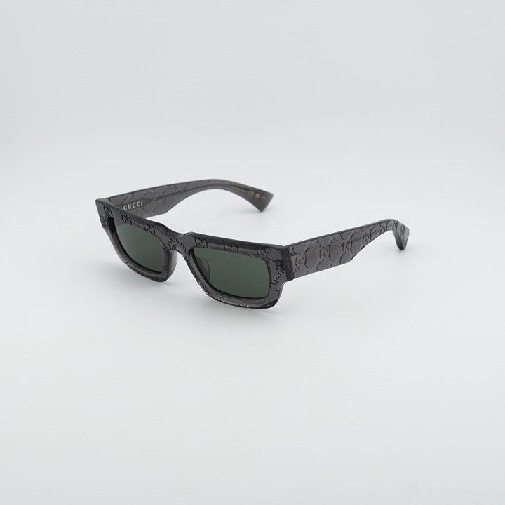 Gucci Gucci GG1838S 011 Sunglasses Grey with GG Pattern Rectangle Size ONE SIZE - 1 Thumbnail