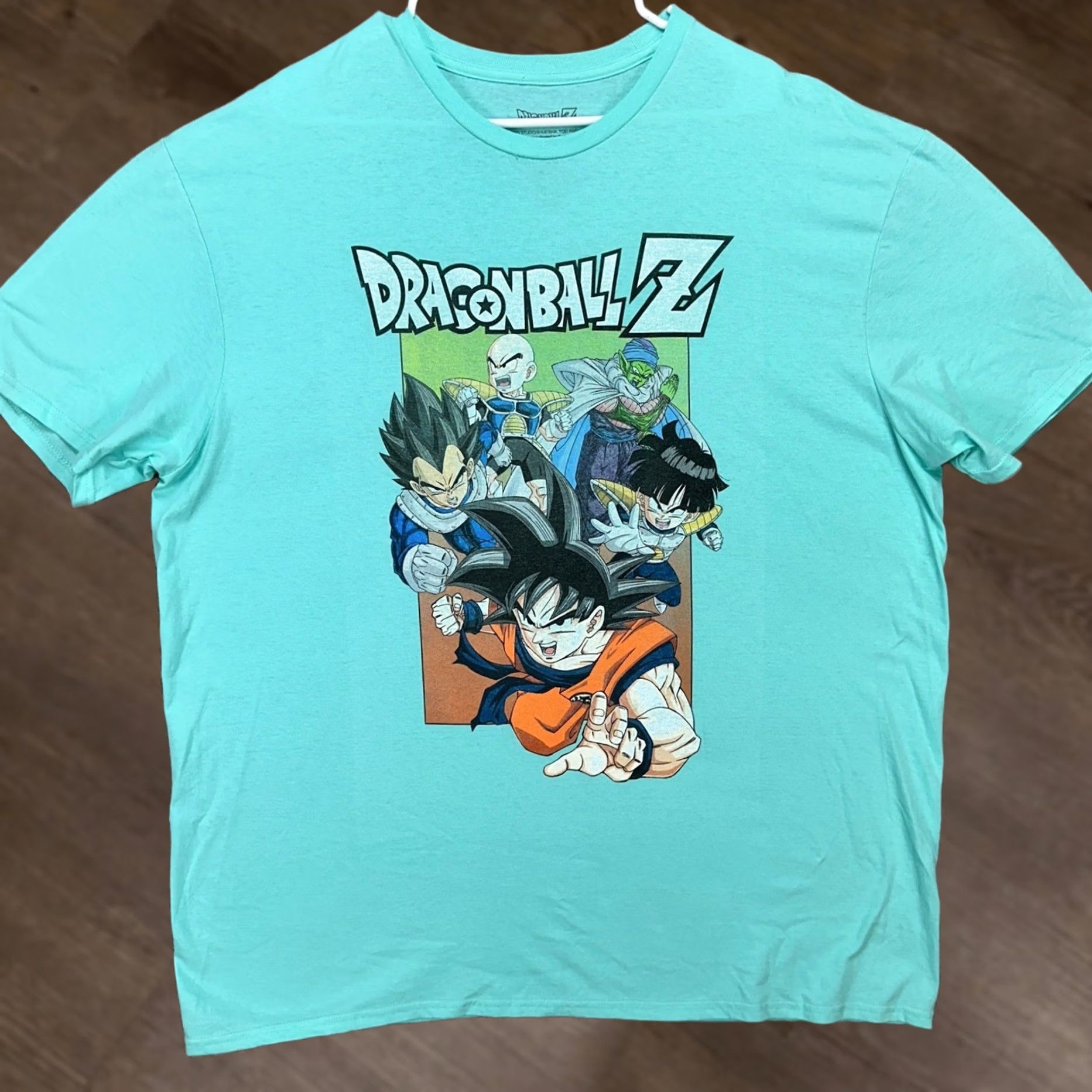Vintage Dragon Ball Z Mens T-Shirt 2XL Aqua Blue Graphic Print Short Sleeve Tee Shirt Adult Crew Neck Cotton Size US XXL / EU 58 / 5 - 1 Thumbnail