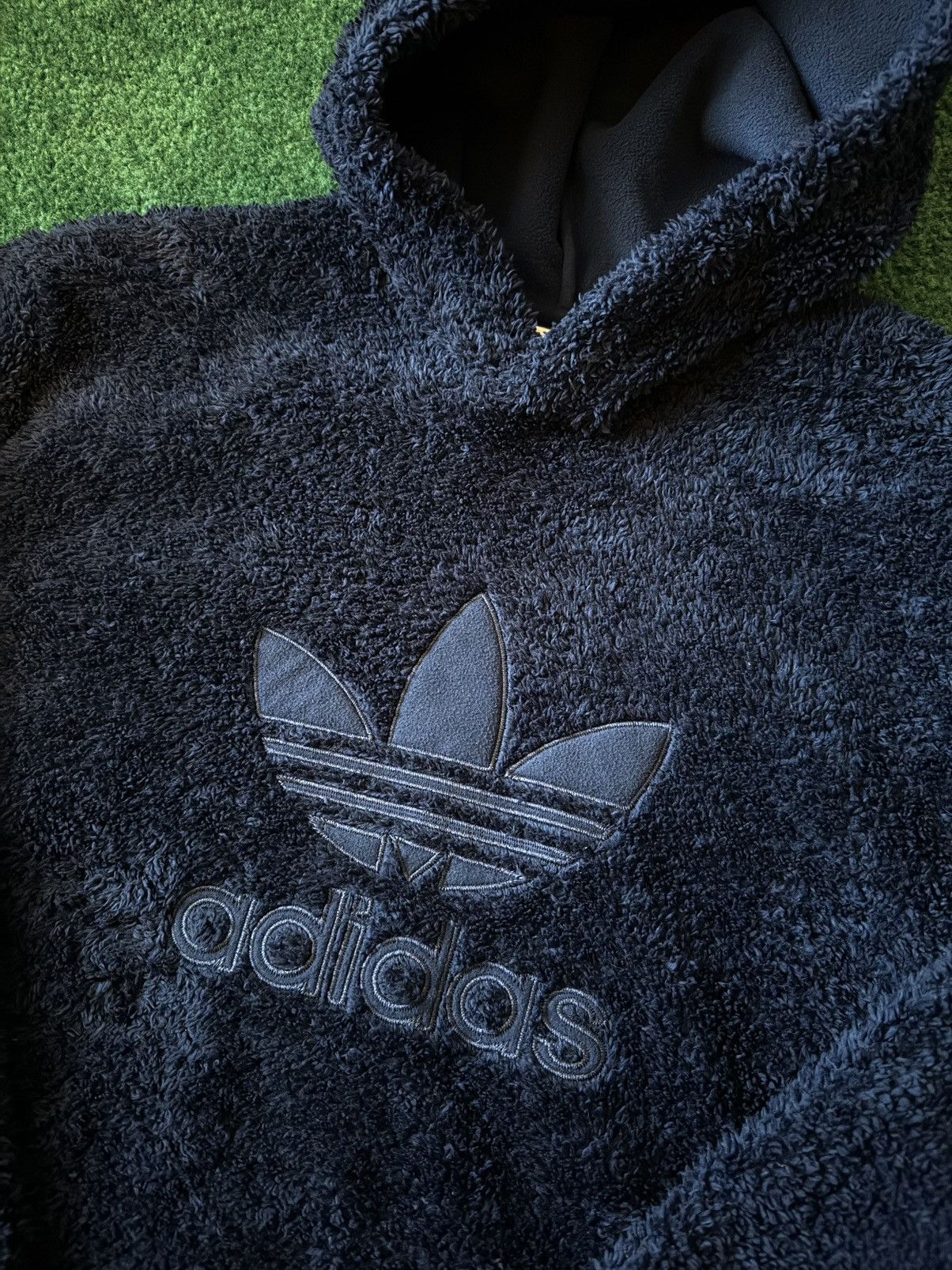 Adidas Adidas Originals "Sherpa" Fleece Trefoil Hoodie - Navy Blue Size US L / EU 52-54 / 3 - 2 Thumbnail