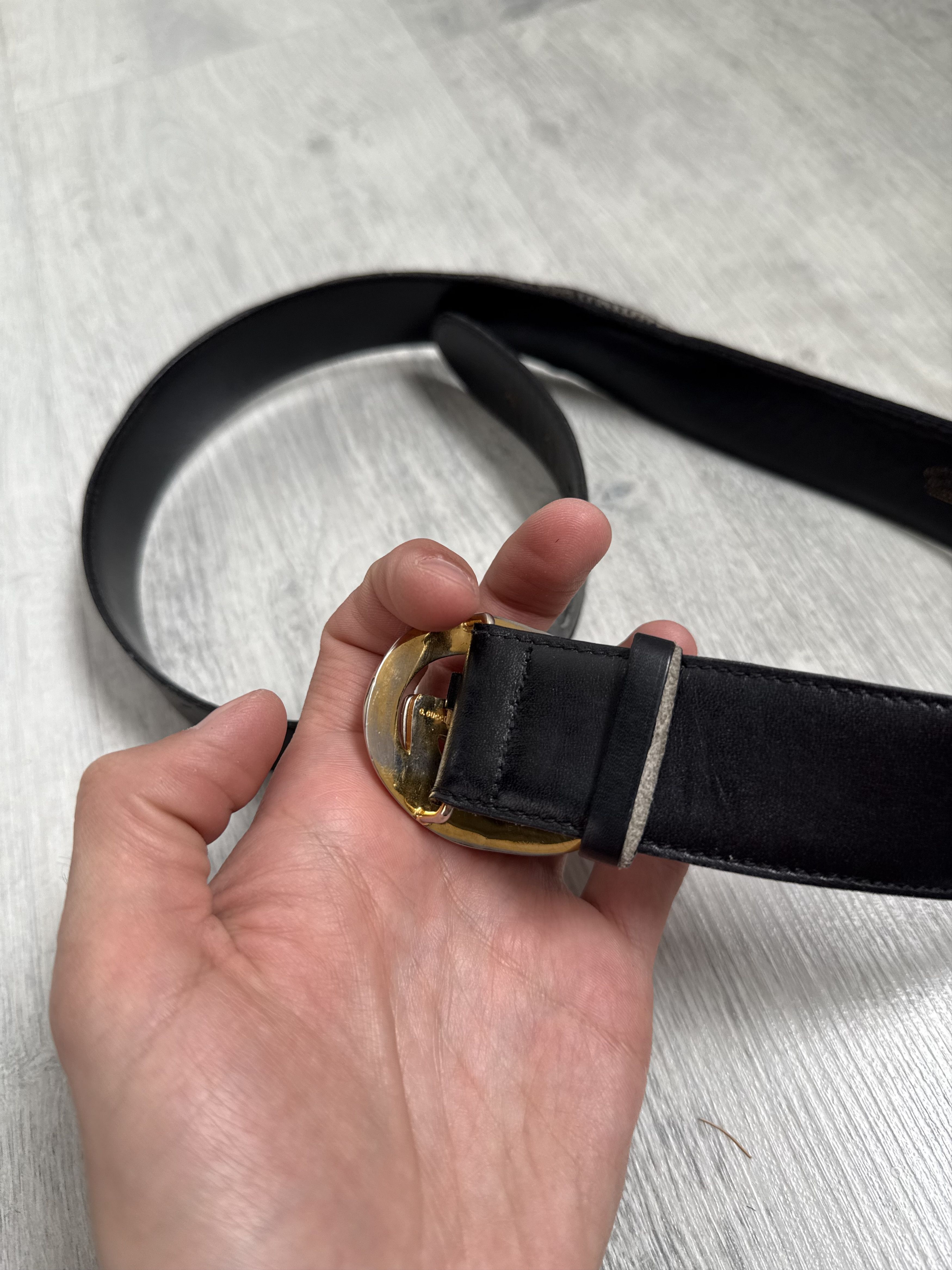 Gucci Vintage Gucci Interlocking GG Belt Black Leather Size ONE SIZE - 4 Thumbnail