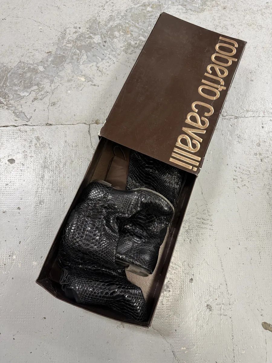 Roberto Cavalli Roberto Cavalli Black Python Leather Ankle Boots Size US 7.5 / IT 37.5 - 3 Thumbnail