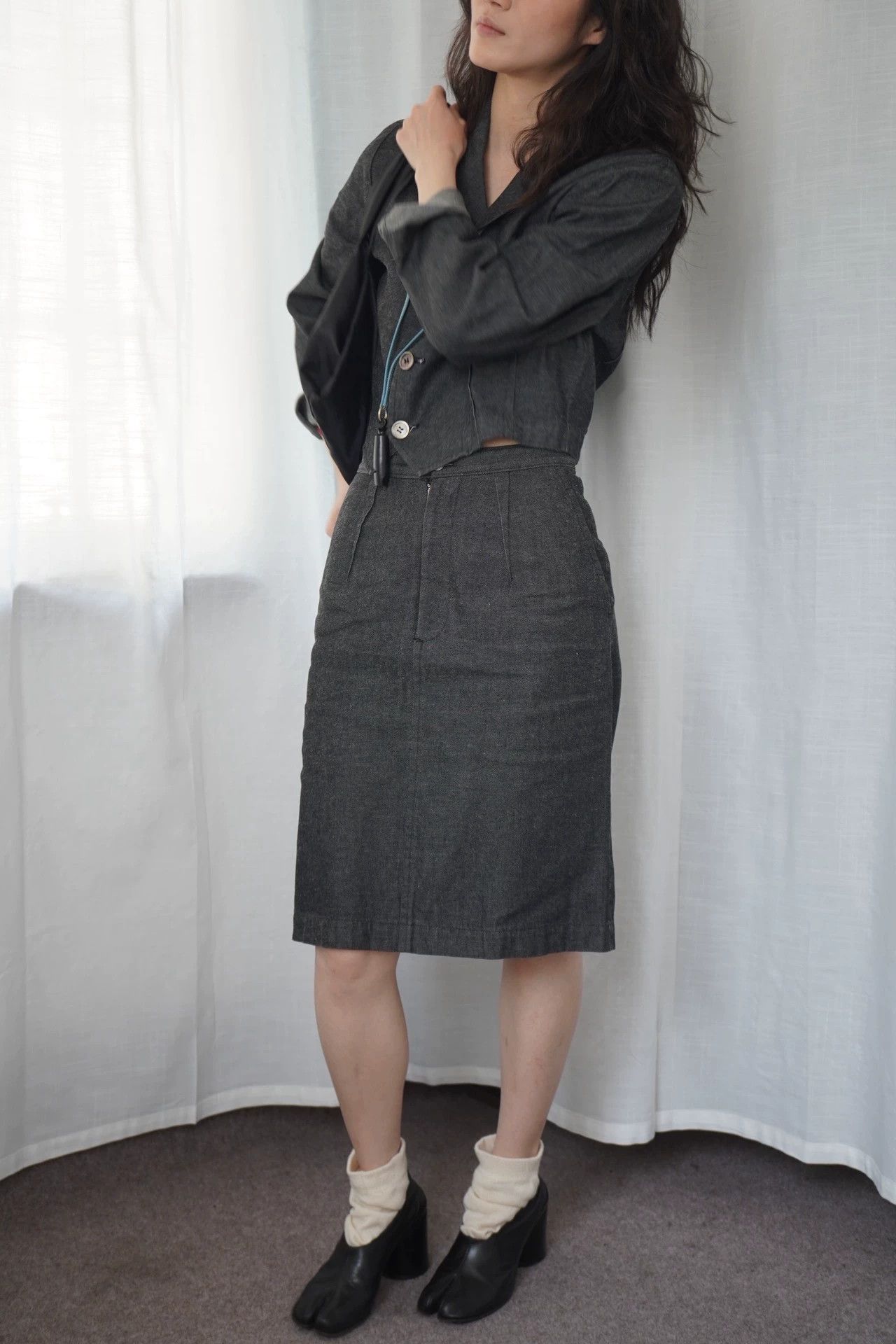 Comme des Garcons COMME des GARÇONS 1991SS Tricot Denim Tailored Set SM Size S / US 4 / IT 40 - 4 Thumbnail