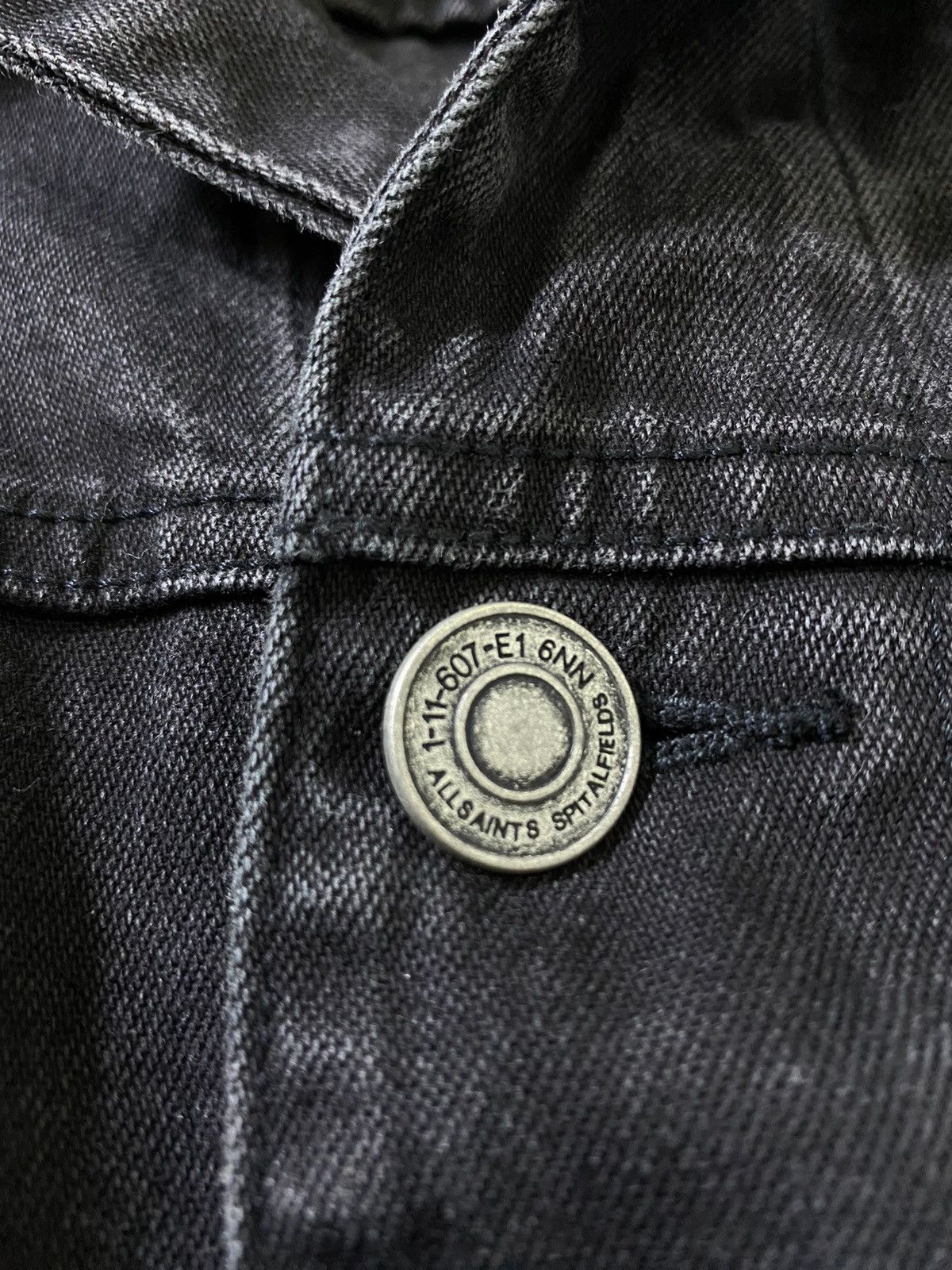 Allsaints Allsaints Black Denim Distressed Jacket Size US XL / EU 56 / 4 - 7 Thumbnail