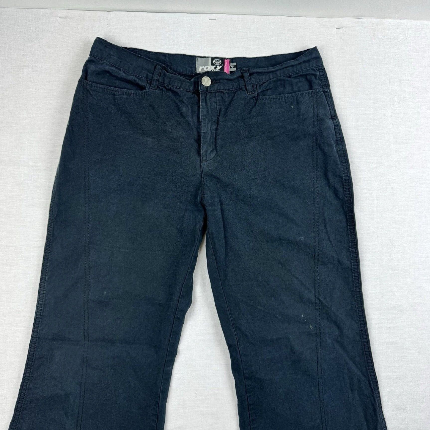 Vintage VINTAGE ROXY Pants Flare Womens 4 Black Punk Y2K Grunge 90s Chino Mens? Size 27" / US 4 / IT 40 - 4 Thumbnail