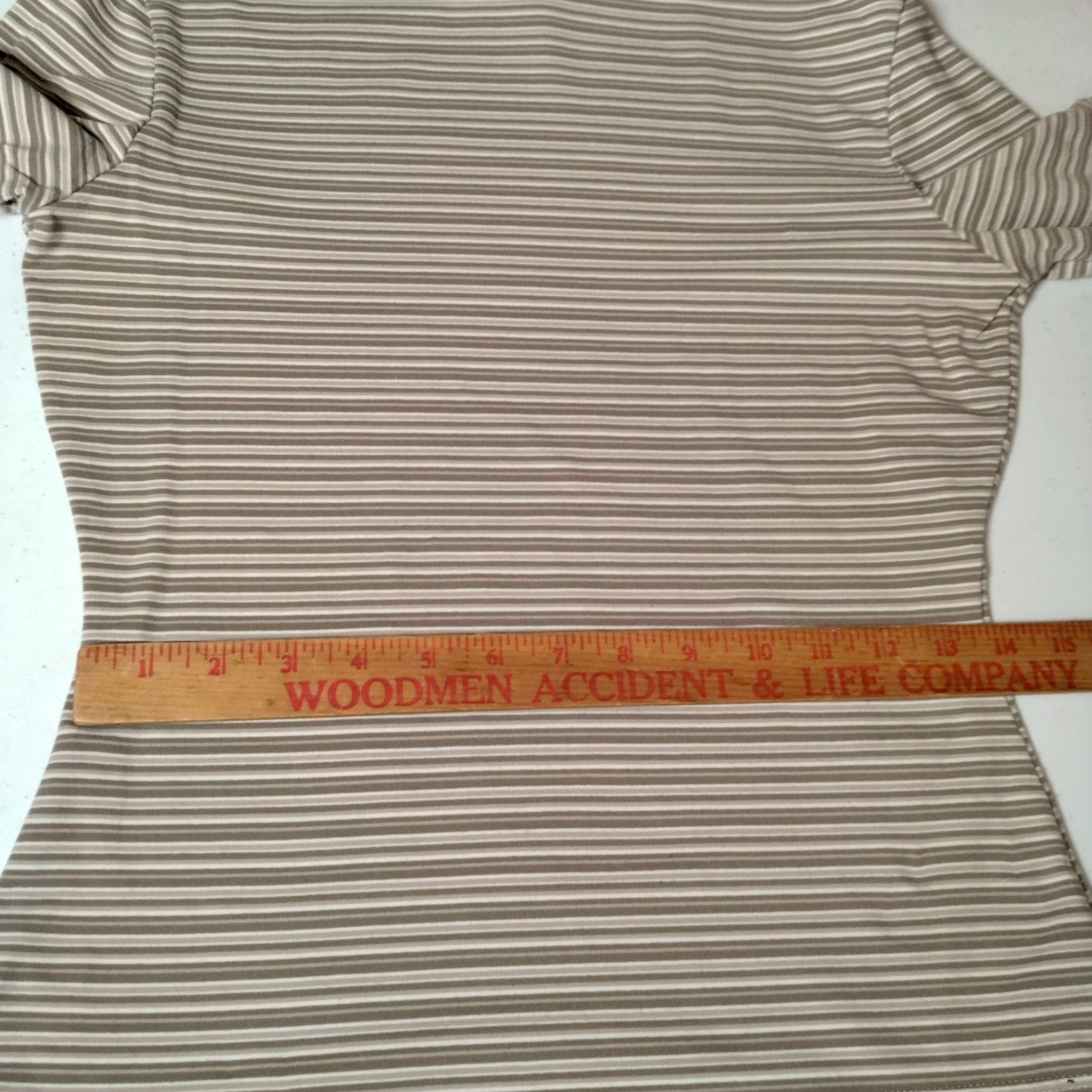 Express VINTAGE Express Tricot Shirt Women M Mock Neck Striped Khaki Tan Preppy 90s Retro Casual Pullover Size M / US 6-8 / IT 42-44 - 7 Thumbnail