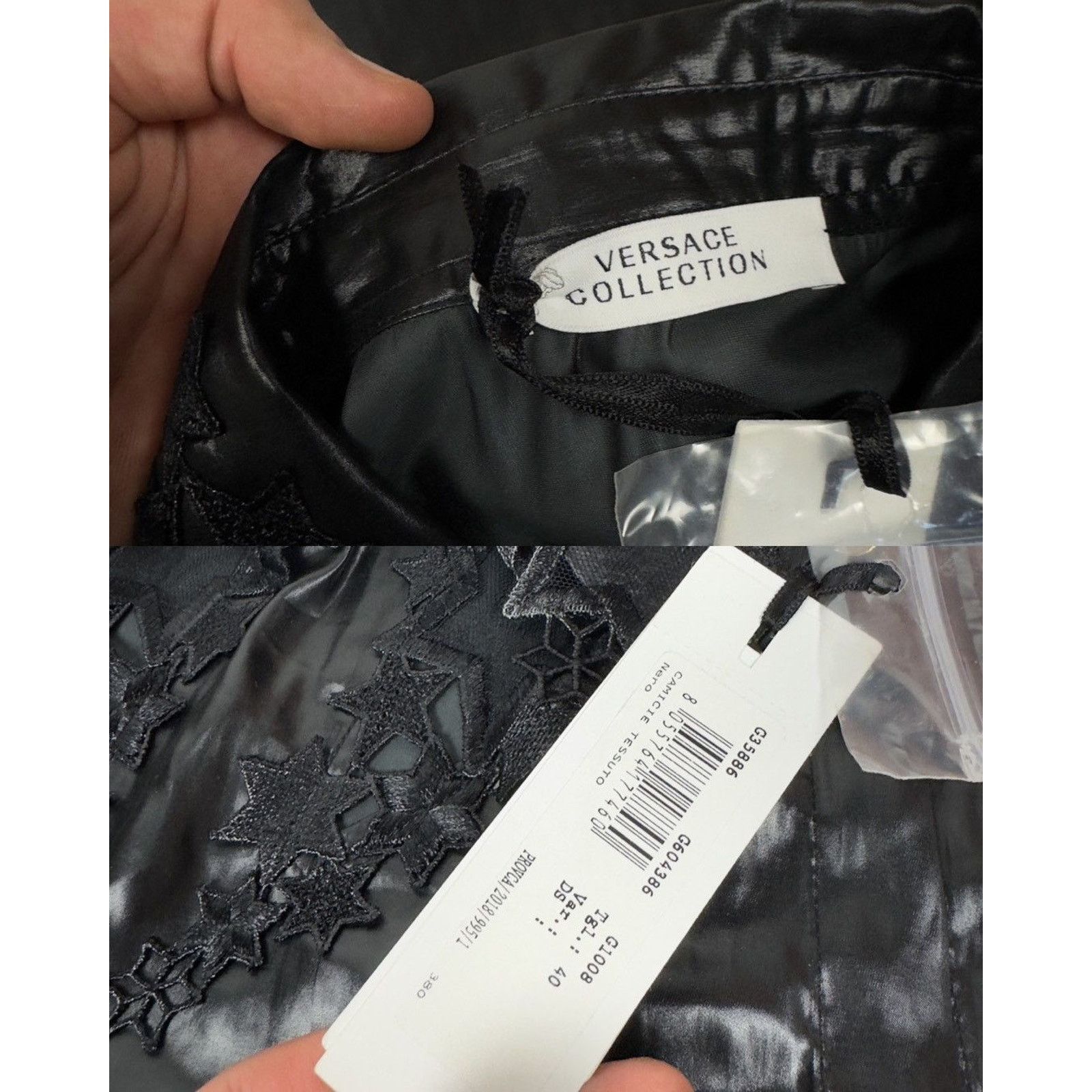 Versace Versace Black Stars Shirt 40 Size S / US 4 / IT 40 - 2 Thumbnail
