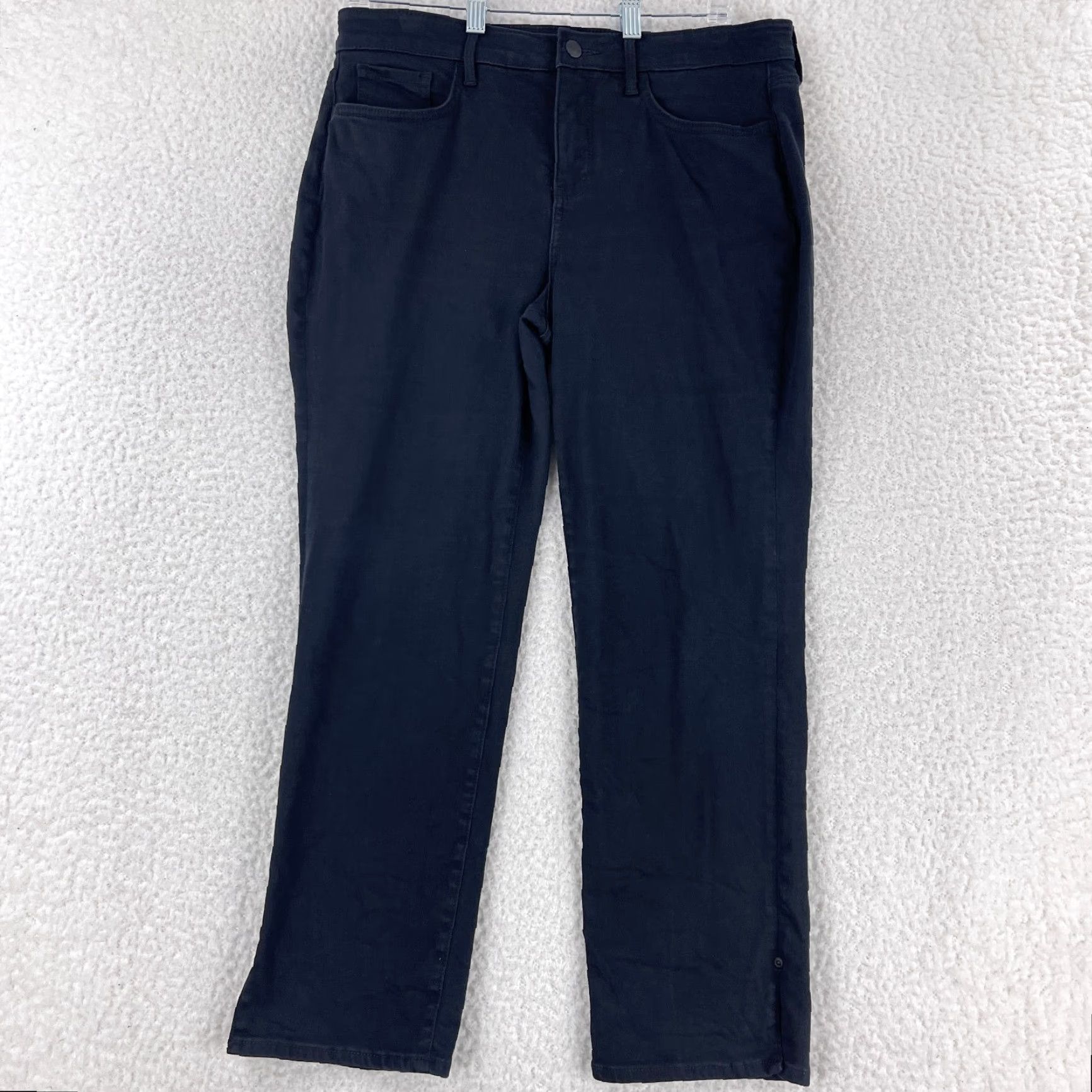 NYDJ NYDJ Sheri Slim Straight Jeans Womens Size 10 Black Denim Mid-Rise Pant Size 32" / US 10 / IT 46 - 2 Thumbnail