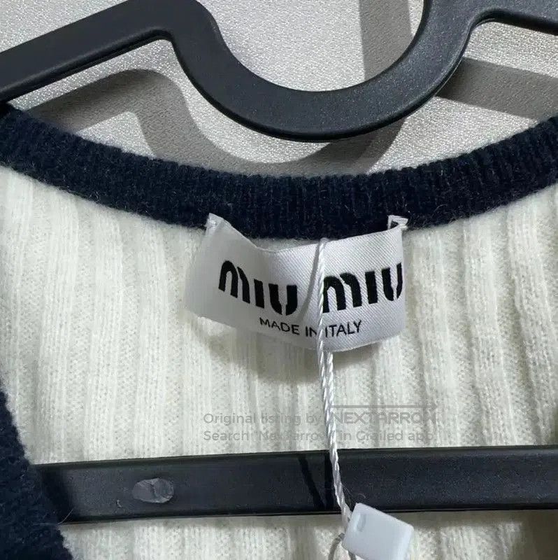 Miu Miu Miu Miu White Cotton Blend Pullover Sweater . Size XXS / US 00 / IT 34 - 4 Thumbnail