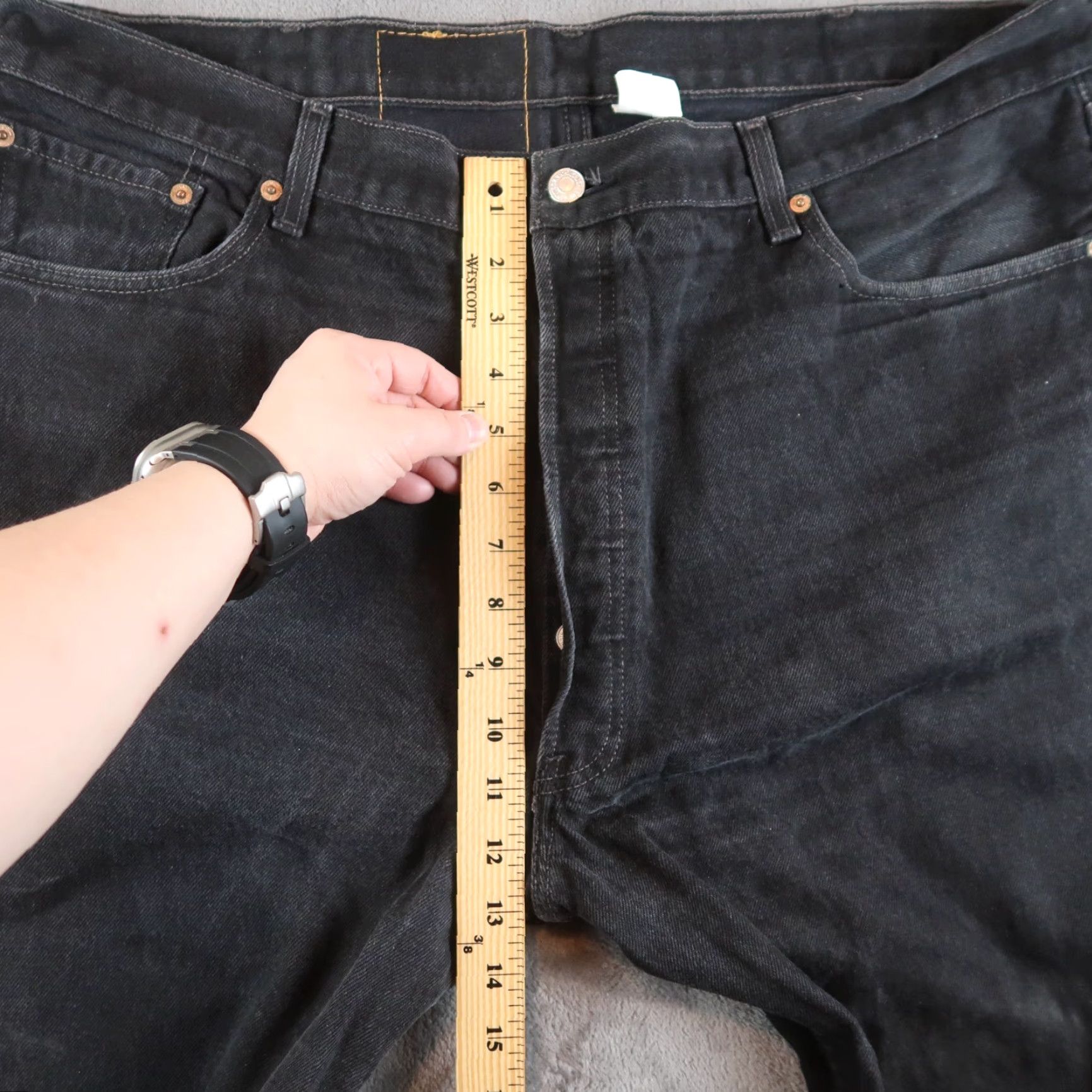 Levi's VINTAGE Levi's 501 Jeans Size 42x32 Straight Denim Black Mens 2000s USA Size US 42 / EU 58 - 6 Thumbnail