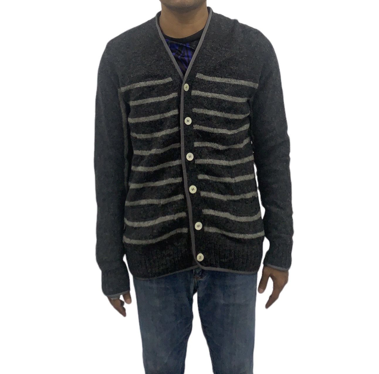 Sacai Sacai Wool Sweater Cardigan Knit Stripes Pattern Size US S / EU 44-46 / 1 - 3 Thumbnail