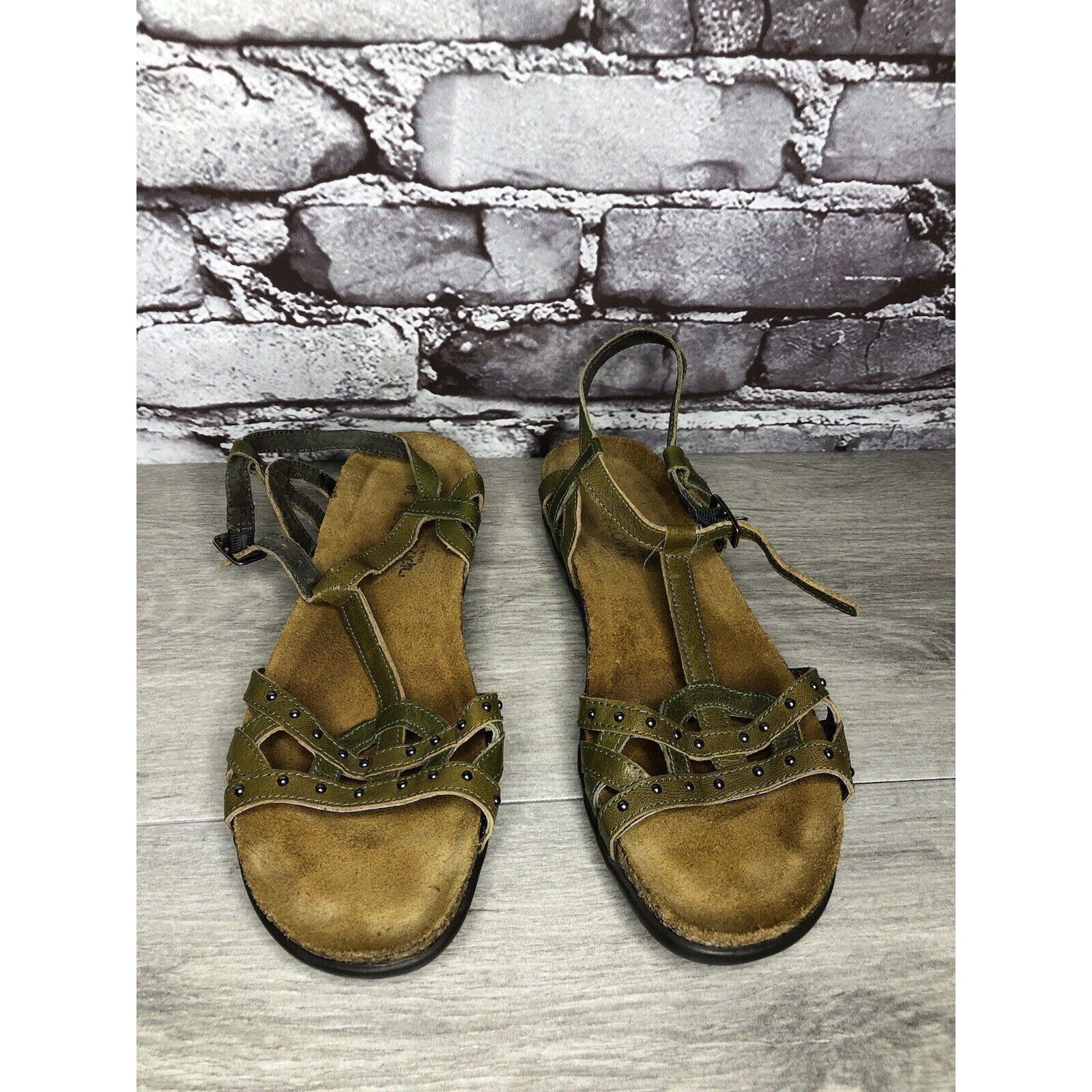 Other Naot Elinor Pine Green Leather Strappy Cork Strap Sandals Wo Size US 7.5 / IT 37.5 - 16 Thumbnail