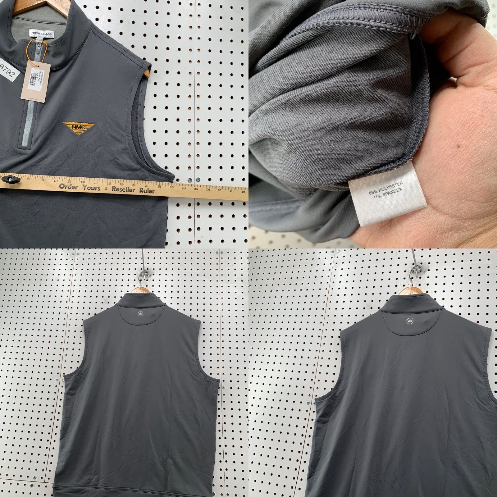 Peter Millar Peter Millar Galway Vest Mens Large Gray Nmc Sleeveless Stretch 1/4 Zip Golf Vest Size US L / EU 52-54 / 3 - 9 Thumbnail