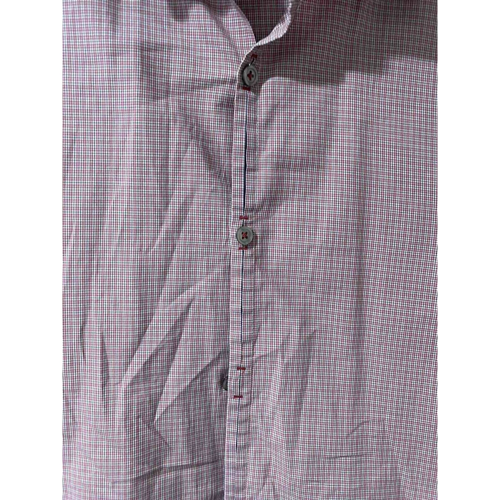 Hugo Boss Hugo Boss "Isko" Slim Plaid Long Shirt Pink Size XL A000778 Size US XL / EU 56 / 4 - 12 Thumbnail