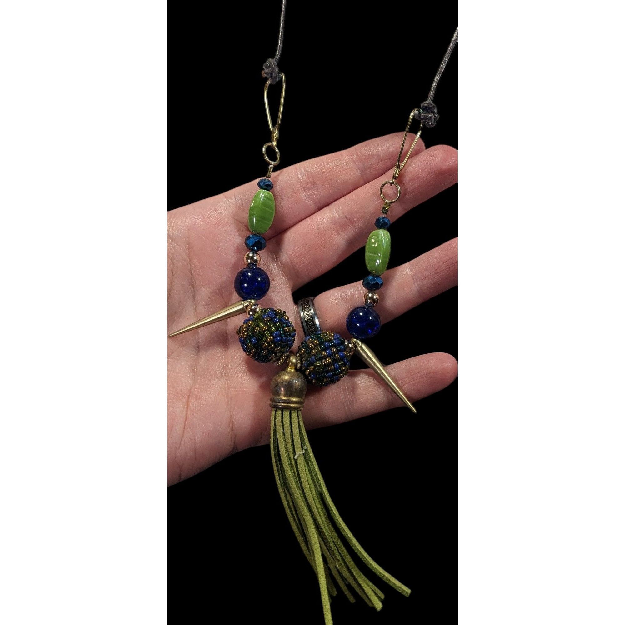 Other Bohemian Abstract Blue And Green Statement Necklace Size ONE SIZE - 2 Thumbnail