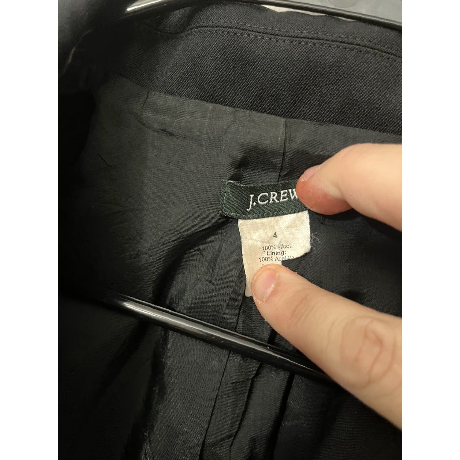 J.Crew J Crew Blazer Jacket Black Wool Single Breasted Button 2 Button Size 4 Career Size S / US 4 / IT 40 - 3 Thumbnail