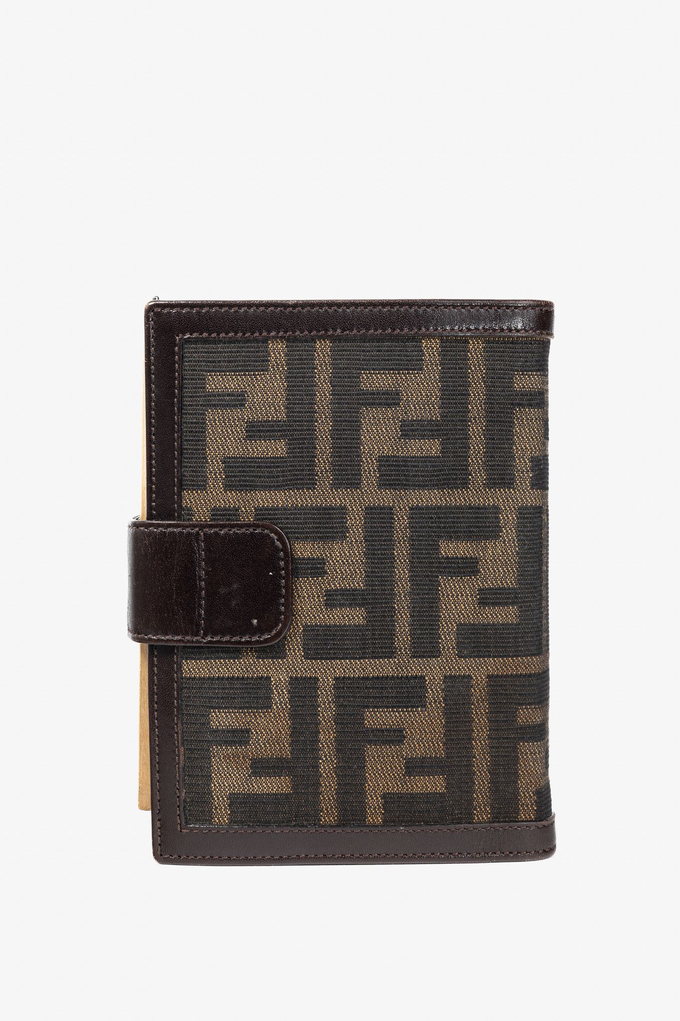 Fendi Fendi Brown Zucca Canvas Leather-Trim Agenda Cover Size ONE SIZE - 4 Thumbnail