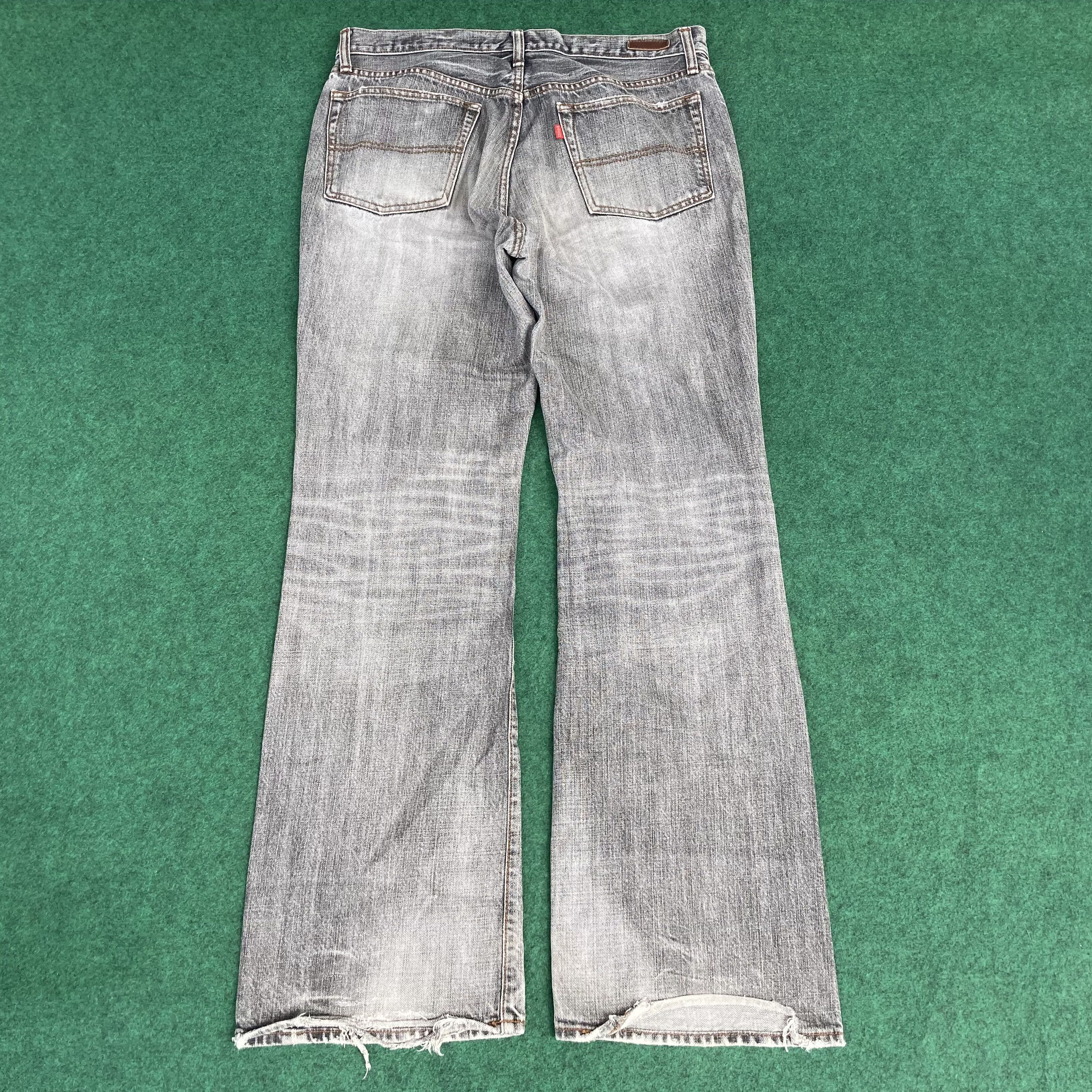 Big John Vtg Big John Black Denim Flare Faded Bootcut Jeans Size US 35 - 13 Thumbnail