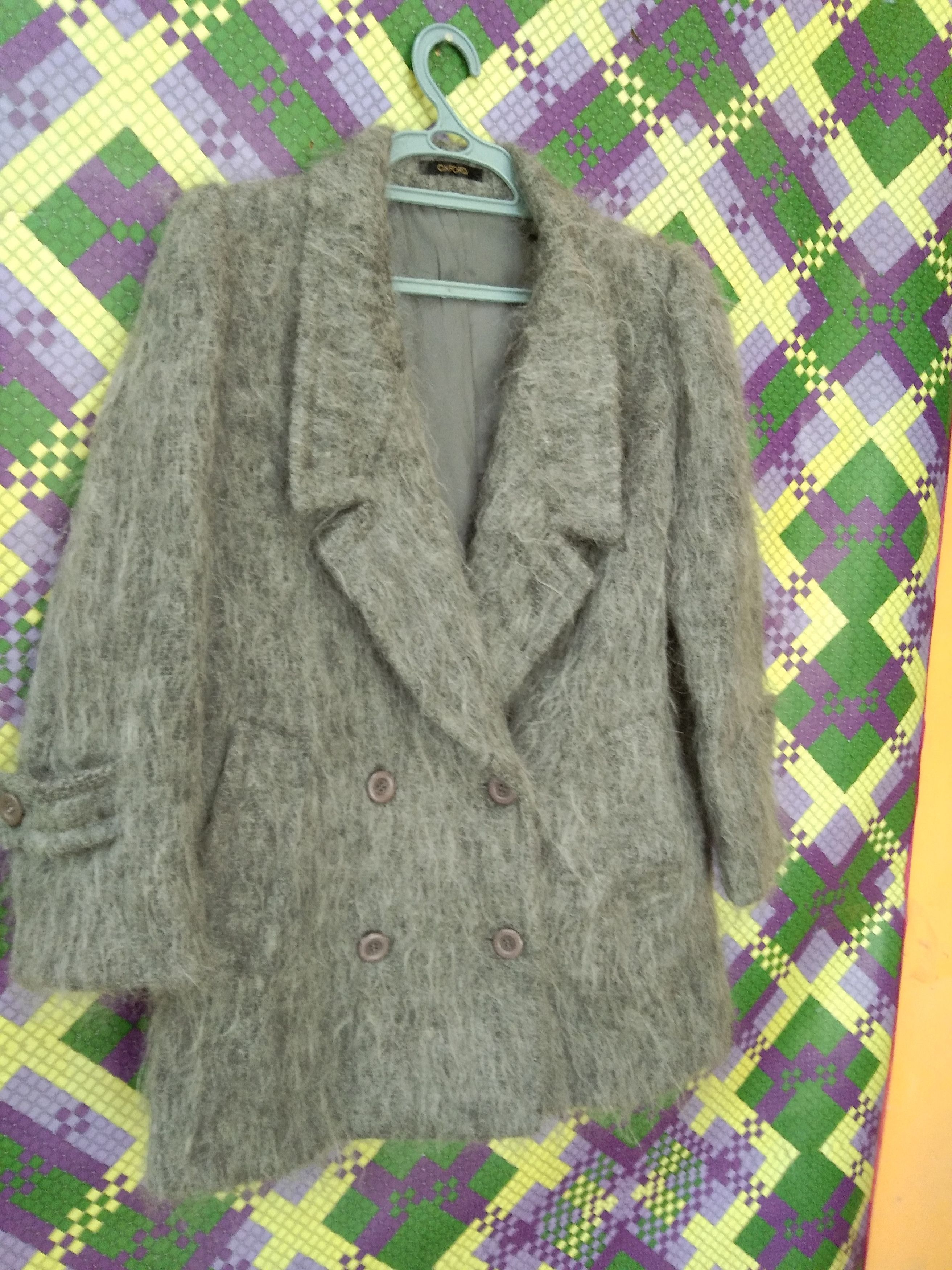 Vintage OXFORD DOUBLE-BREASTED MOHAIR JACKET Size L / US 10 / IT 46 - 3 Thumbnail