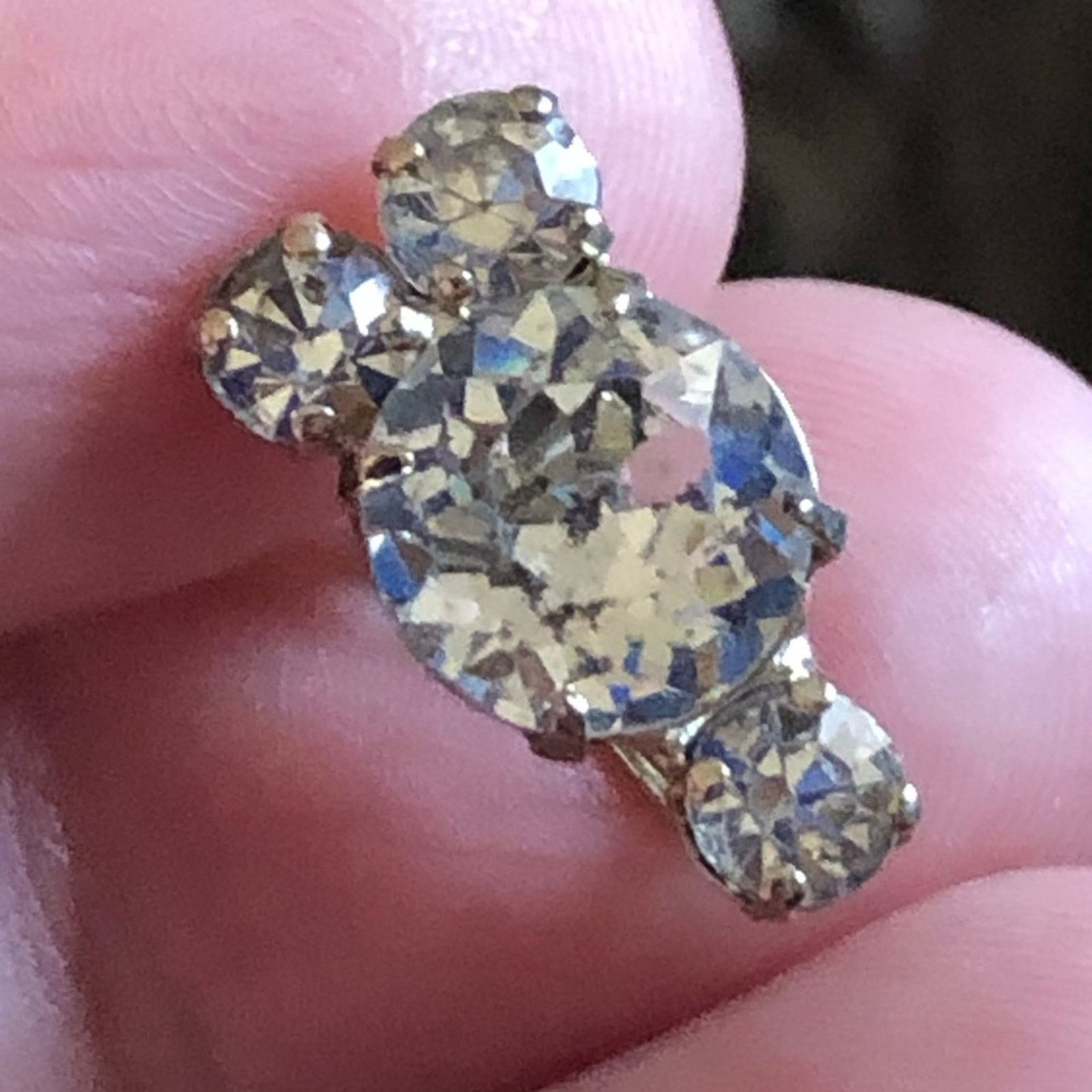 Vintage Vintage mid century clear rhinestone clip earrings Size ONE SIZE - 6 Thumbnail