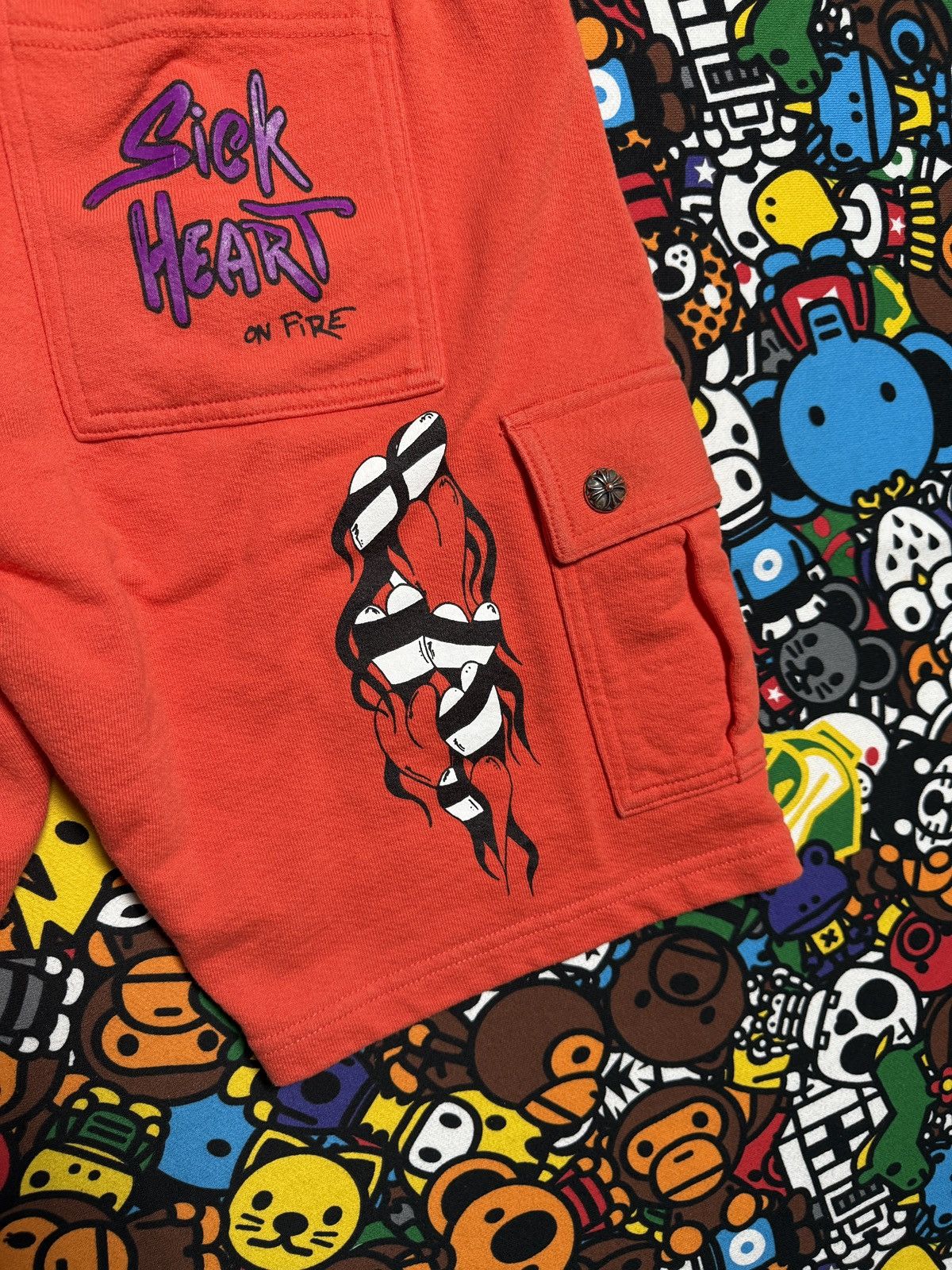 Chrome Hearts Chrome Hearts Matty Boy Orange Spark Shorts Size US 30 / EU 46 - 13 Thumbnail