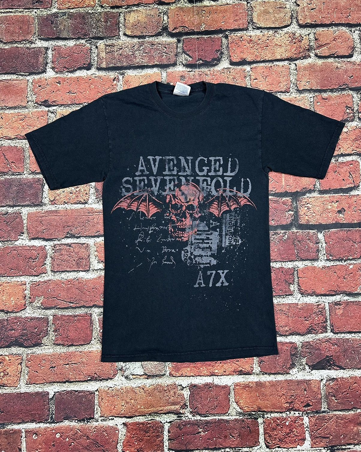 Band Tees × Hanes × Vintage Vintage Avenged Sevenfold A7X Death Skull Bat T Shirt Y2K Size US S / EU 44-46 / 1 - 1 Thumbnail