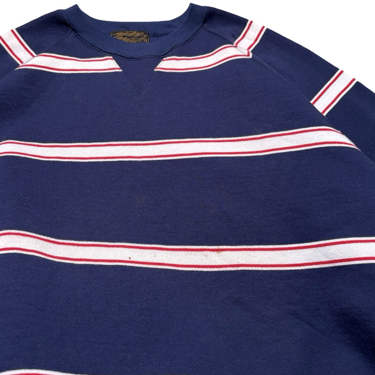 Eddie Bauer Vintage 80s 90s Eddie Bauer Striped Sweat Shirt Mens L Navy Size US L / EU 52-54 / 3 - 2 Thumbnail
