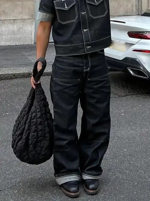 High Sport × Japanese Brand Bag Multi Pocket Baggy Denim Pant Size US 30 / EU 46 - 2 Thumbnail