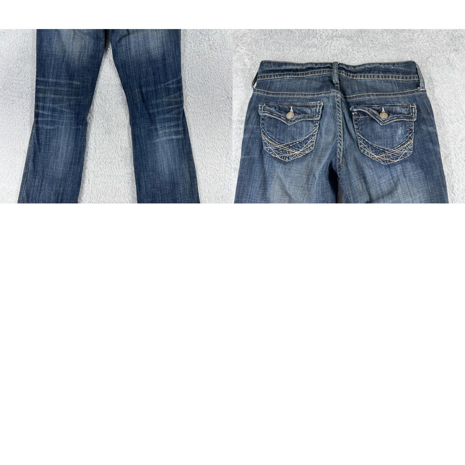 Decree Decree Jeans Womens Denim Bootcut Blue 28x31 5 Pocket Embroidered Regular Waist Cotton Blend Low Rise Zip Size 5 Jeans Mens? Size 27" / US 4 / IT 40 - 10 Thumbnail