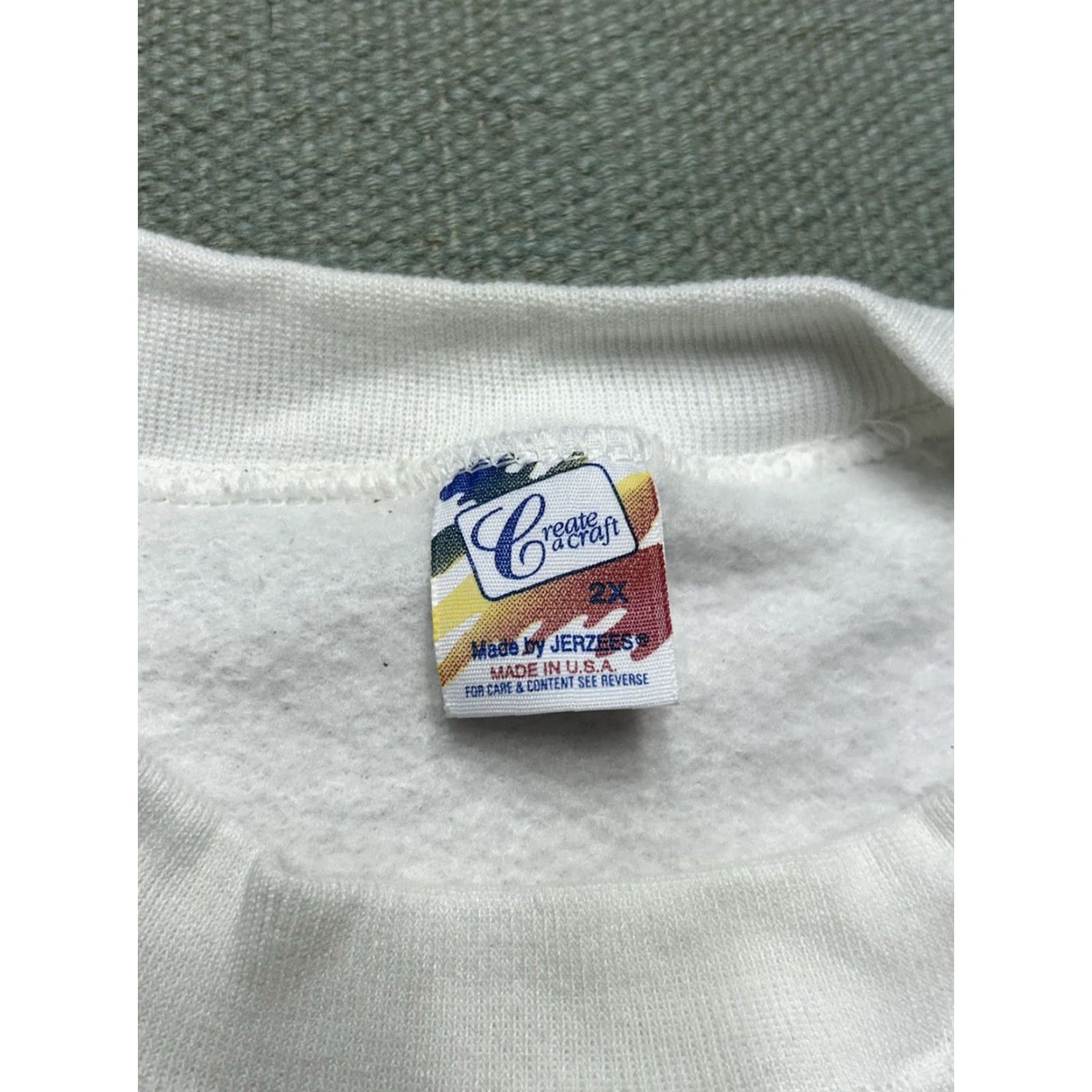 Jerzees VINTAGE 80s Jerzees Russell Sweatshirt Crewneck White DEADSTOCK NWT XXL Men Pullover Blank Plain Size US XXL / EU 58 / 5 - 5 Thumbnail