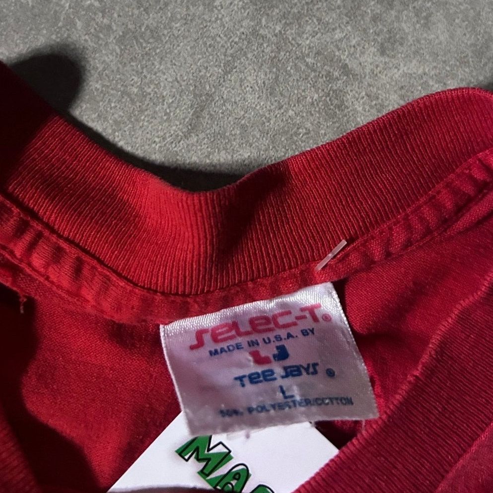 TEE JAYS 2000s Vintage Nebraska Cornhuskers Teddy Bear Red T-Shirt -L Size US L / EU 52-54 / 3 - 3 Thumbnail