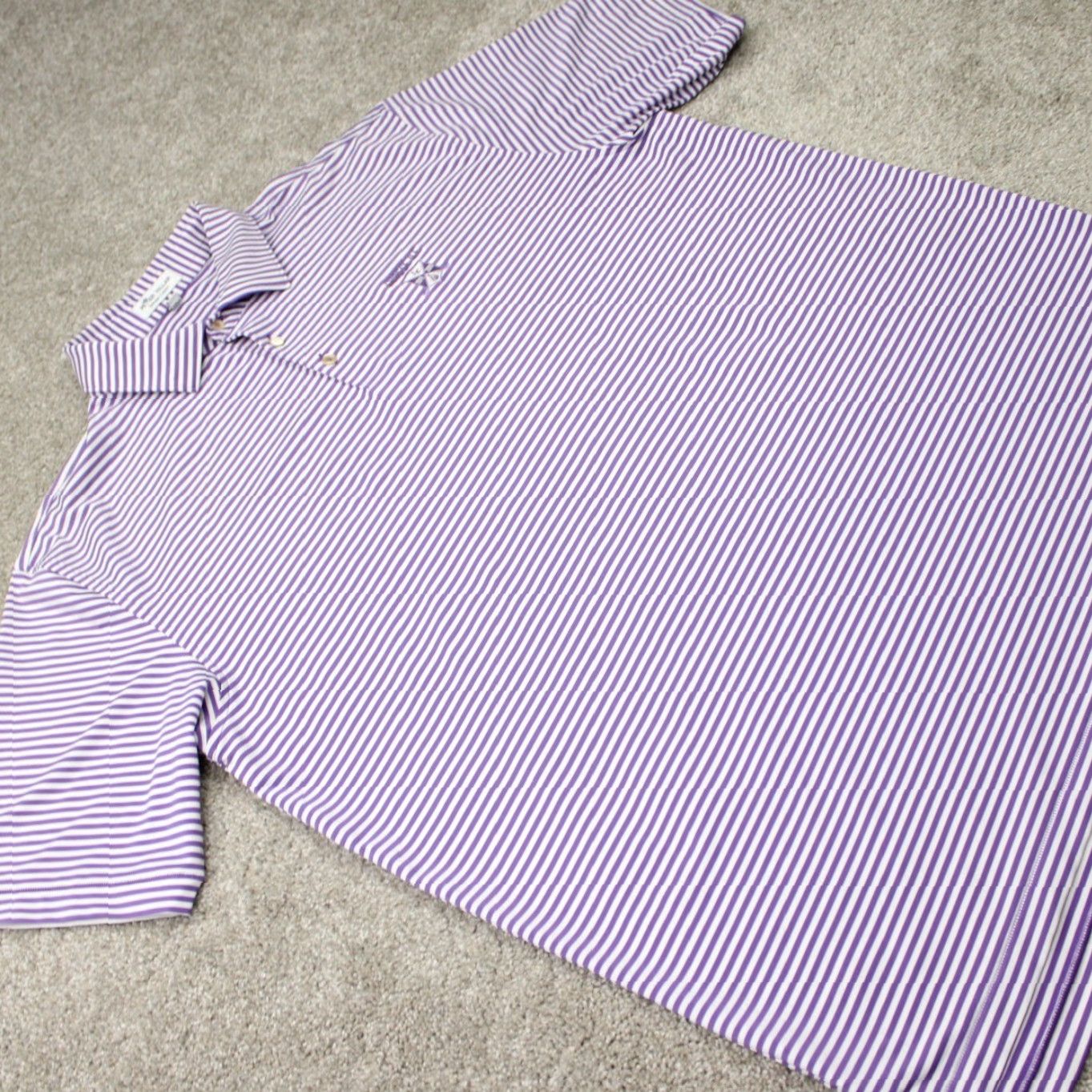 Peter Millar Peter Millar Polo Shirt Mens XL Purple/White Summer Comfort Polyester Stretch S/S Shirt/ polo Size US XL / EU 56 / 4 - 6 Thumbnail