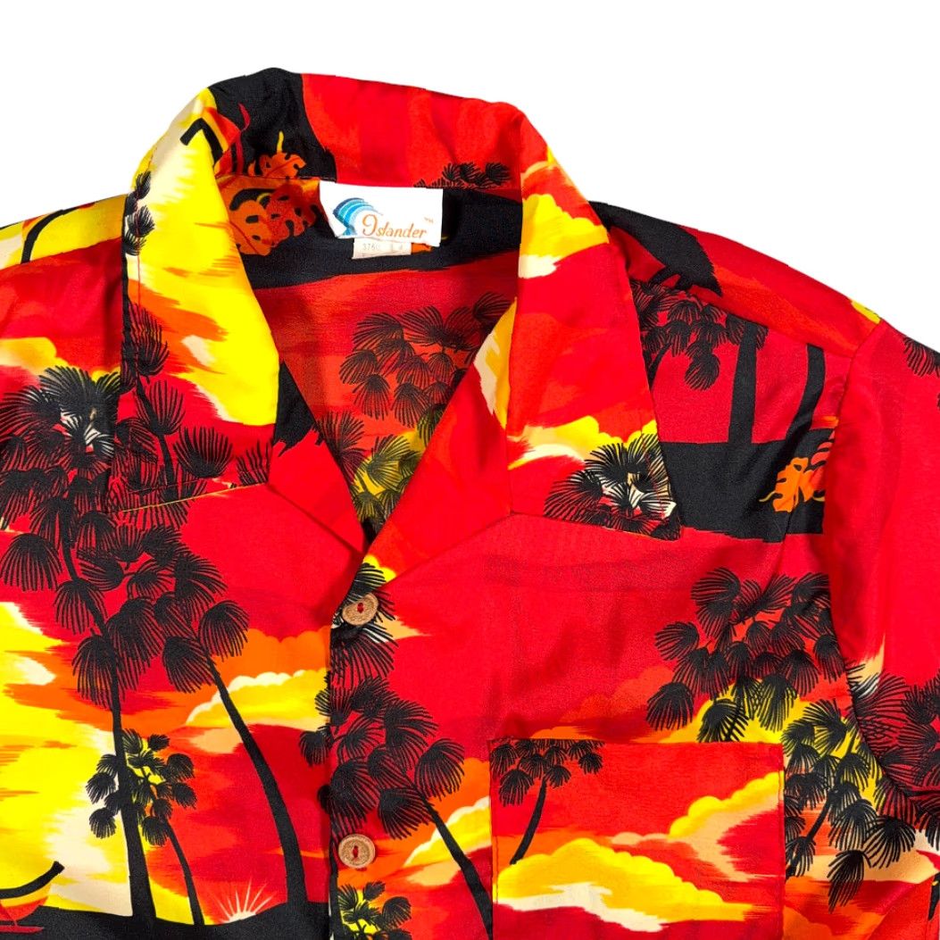 Vintage VINTAGE Islander Hawaiian Shirt Men's MEDIUM Red Yellow Orange Sunset USA 70s Shirt Size US M / EU 48-50 / 2 - 2 Thumbnail