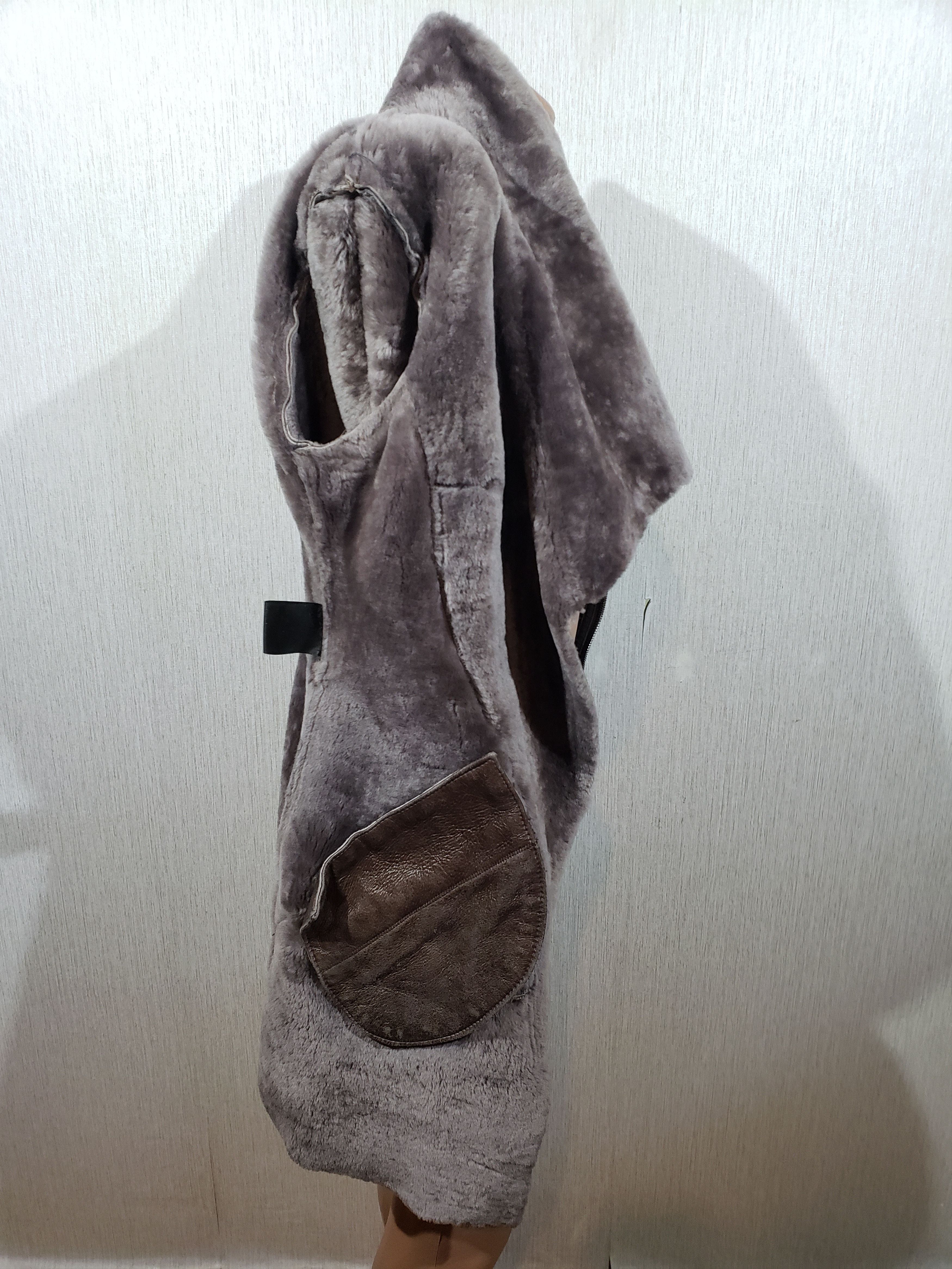 Other Stylish brown sheepskin coat with zipper. Size XS / US 0-2 / IT 36-38 - 7 Thumbnail