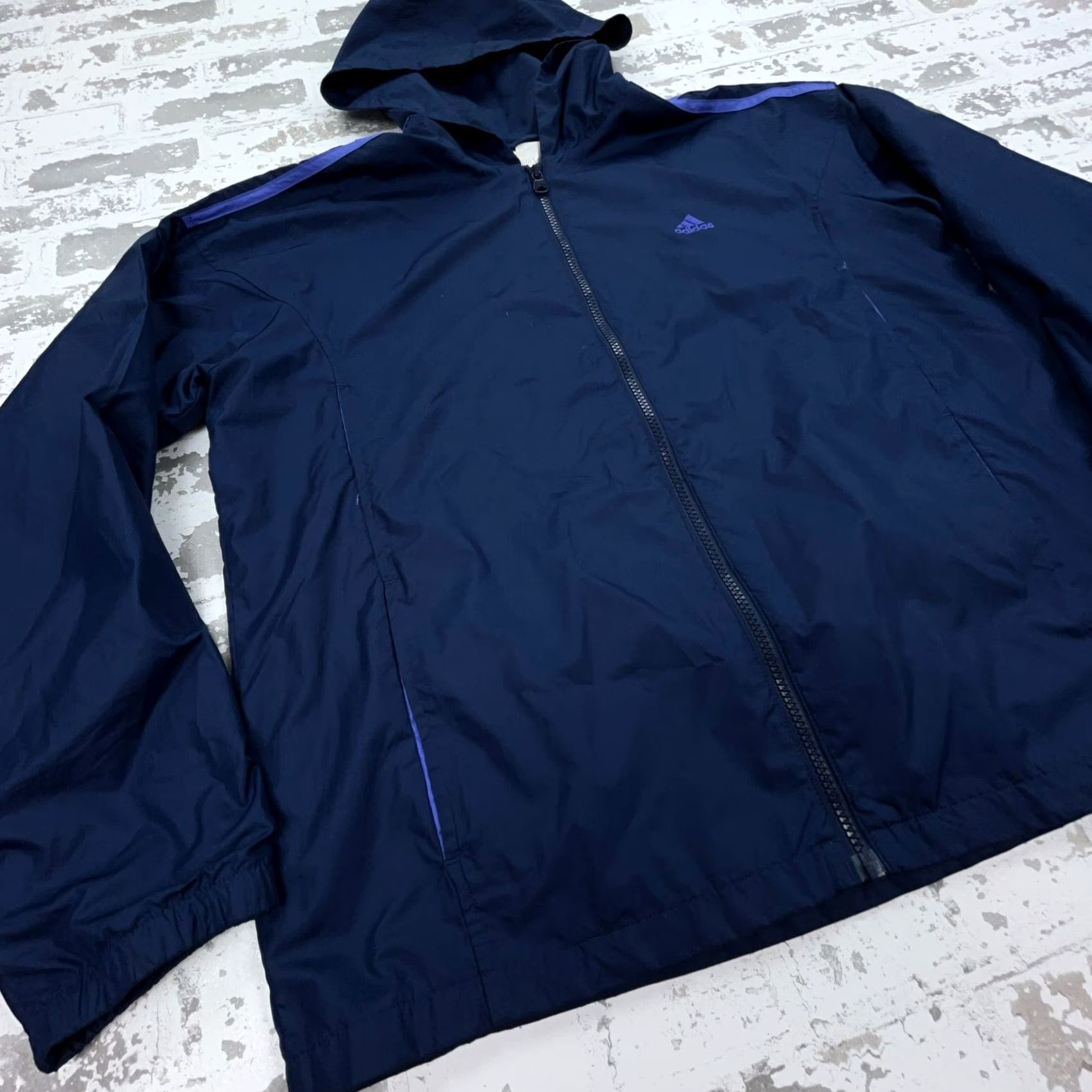 Adidas Adidas Jacket Women Large Blue Purple Windbreaker Track Suit Warm Up Lined VTG Size L / US 10 / IT 46 - 3 Thumbnail
