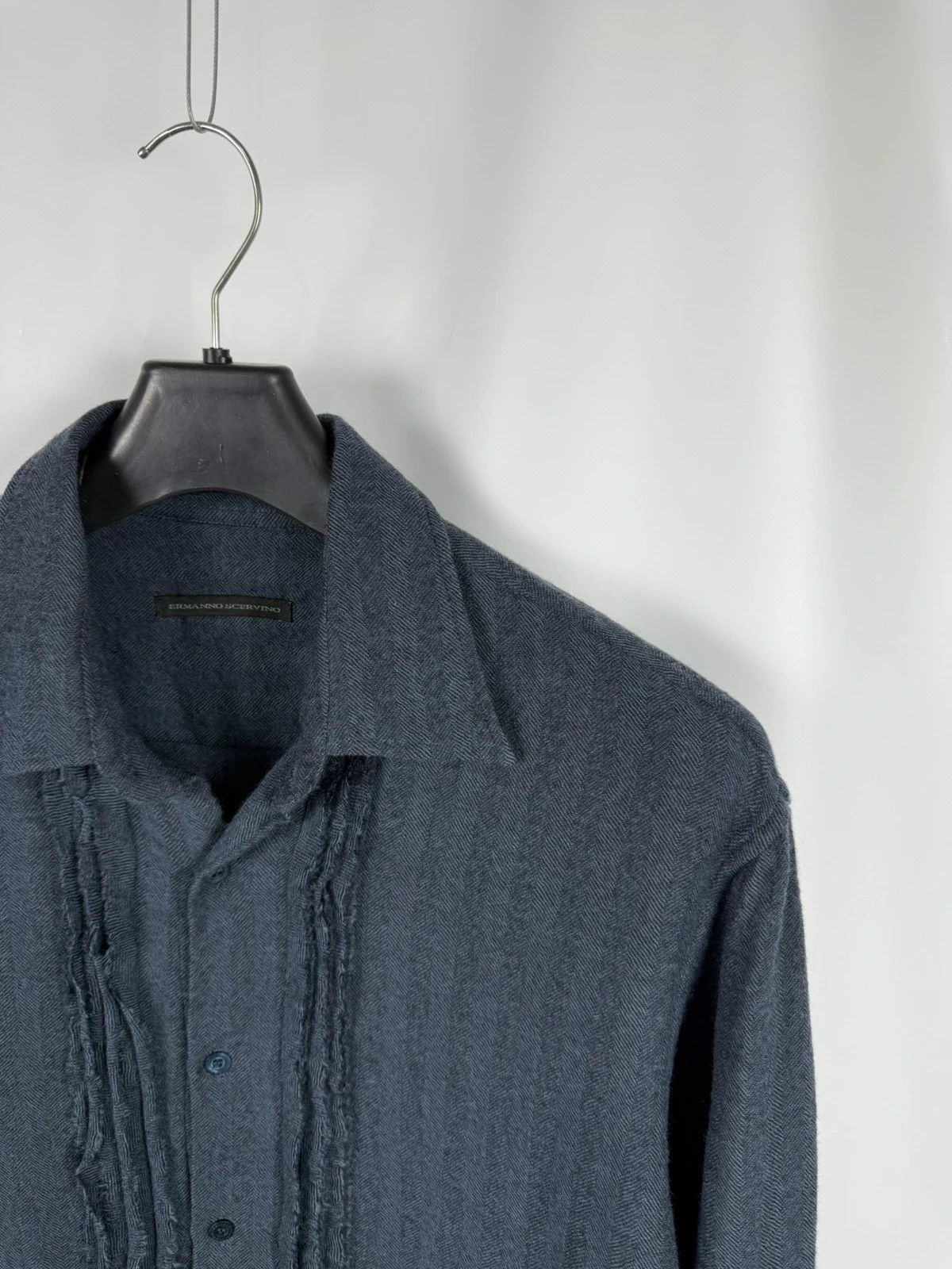 Ermanno Scervino Ermanno Scervino Men Twiil Shirt Fringed Fleece Wool size 54 Size US XL / EU 56 / 4 - 3 Thumbnail
