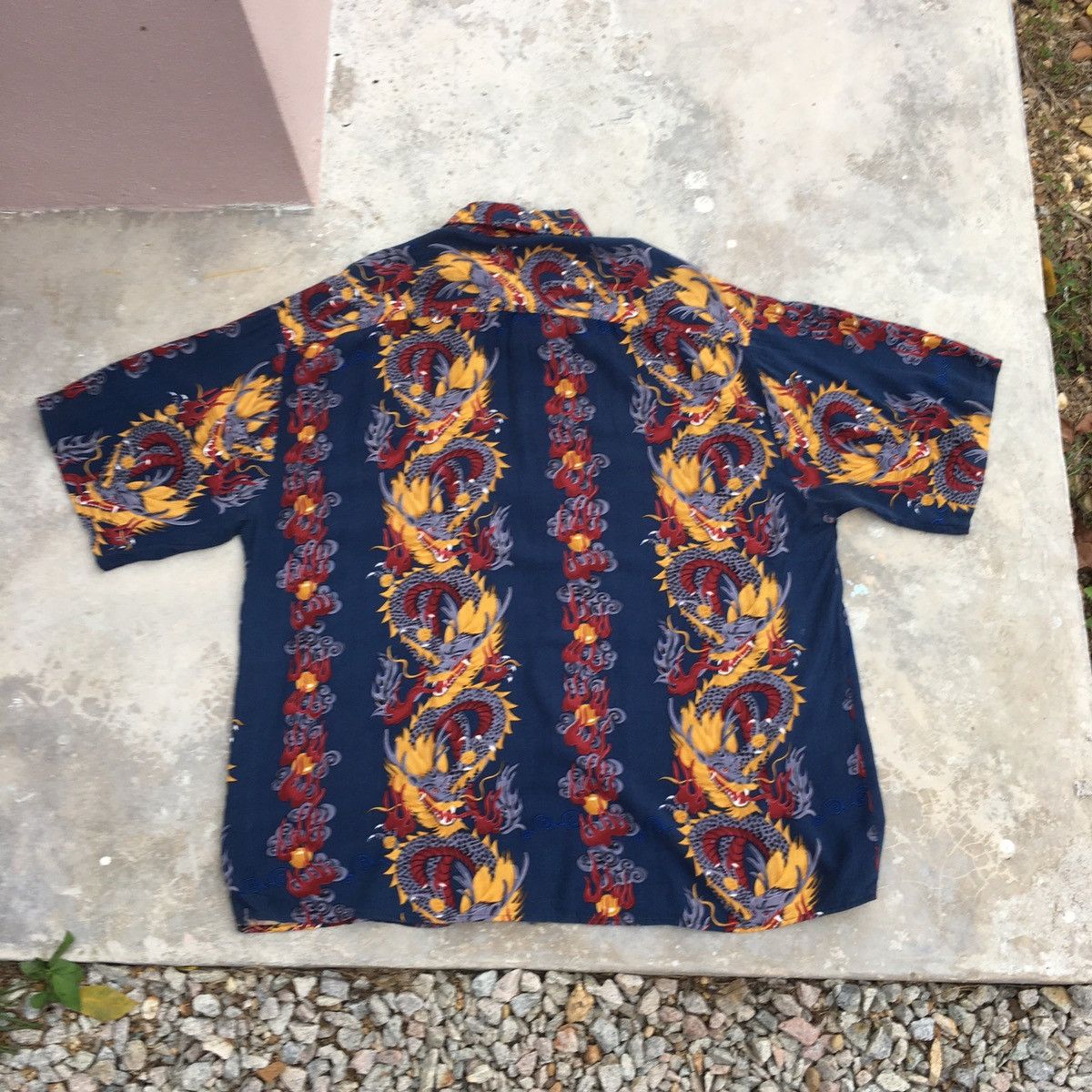 Japanese Brand × Spiritual Gangster Japanese BILLION BAY Mafia Buttons Up Rayon Shirt Size US XL / EU 56 / 4 - 7 Thumbnail