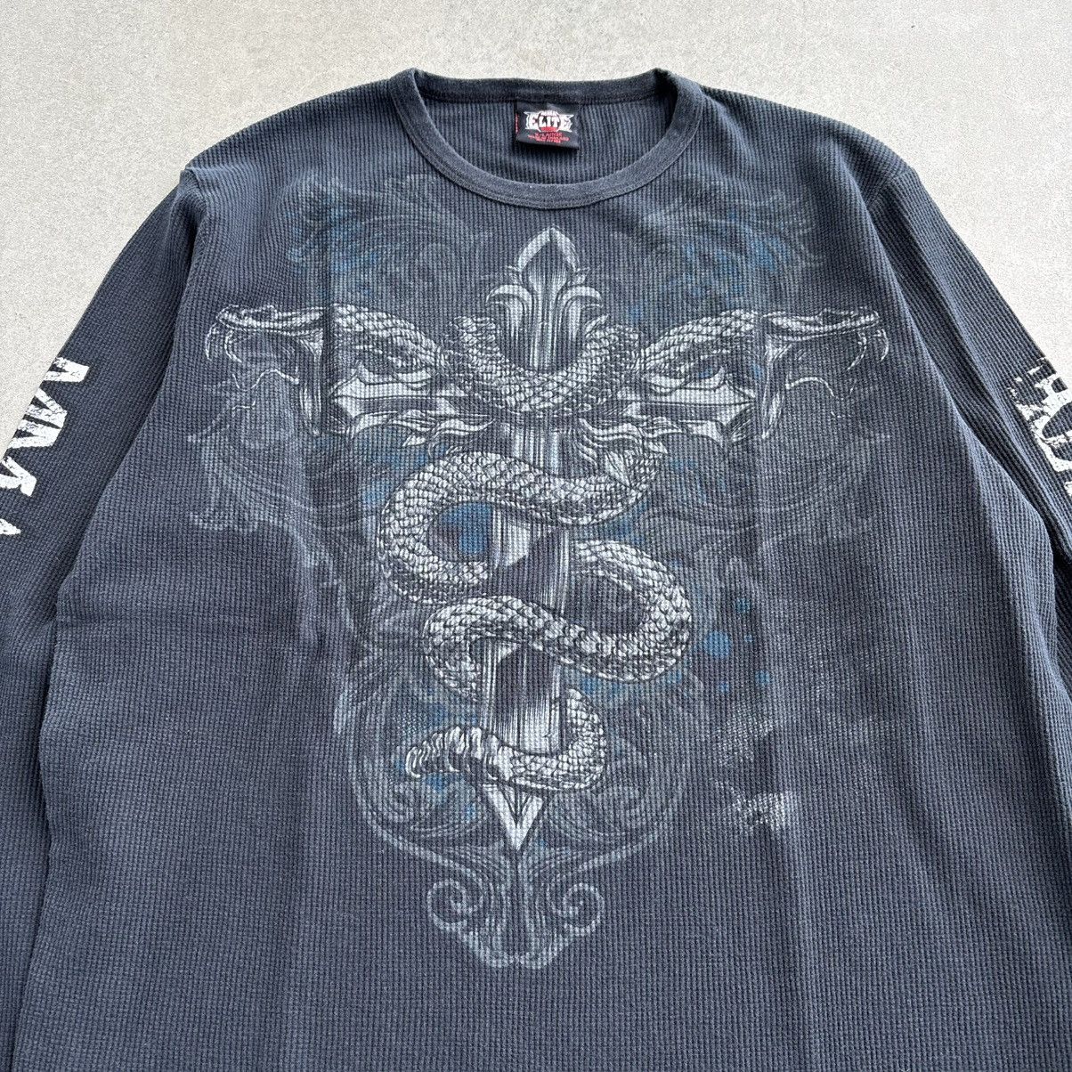 Affliction × Tapout Vintage Y2K MMA Elite Black Thermal Affliction Gothic XL Size US XL / EU 56 / 4 - 3 Thumbnail