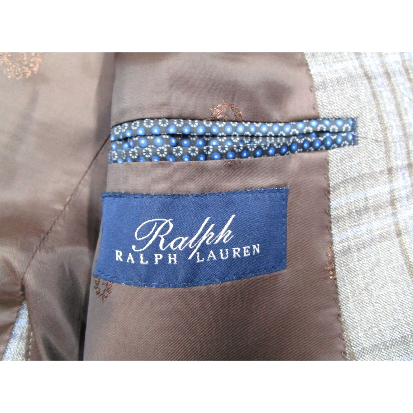 Ralph Lauren Ralph Lauren Blazer Mens 52 Regular Gray Windowpane 2-Button Wool Blend Size 52R - 3 Thumbnail