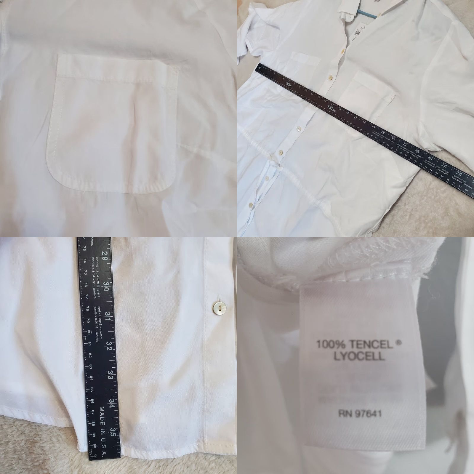 J. Jill J Jill Shirt Dress Women 2X White Tencel Button Front Tie Waist Roll Tab Sleeve Size XXL / US 16-18 / IT 52-54 - 8 Thumbnail