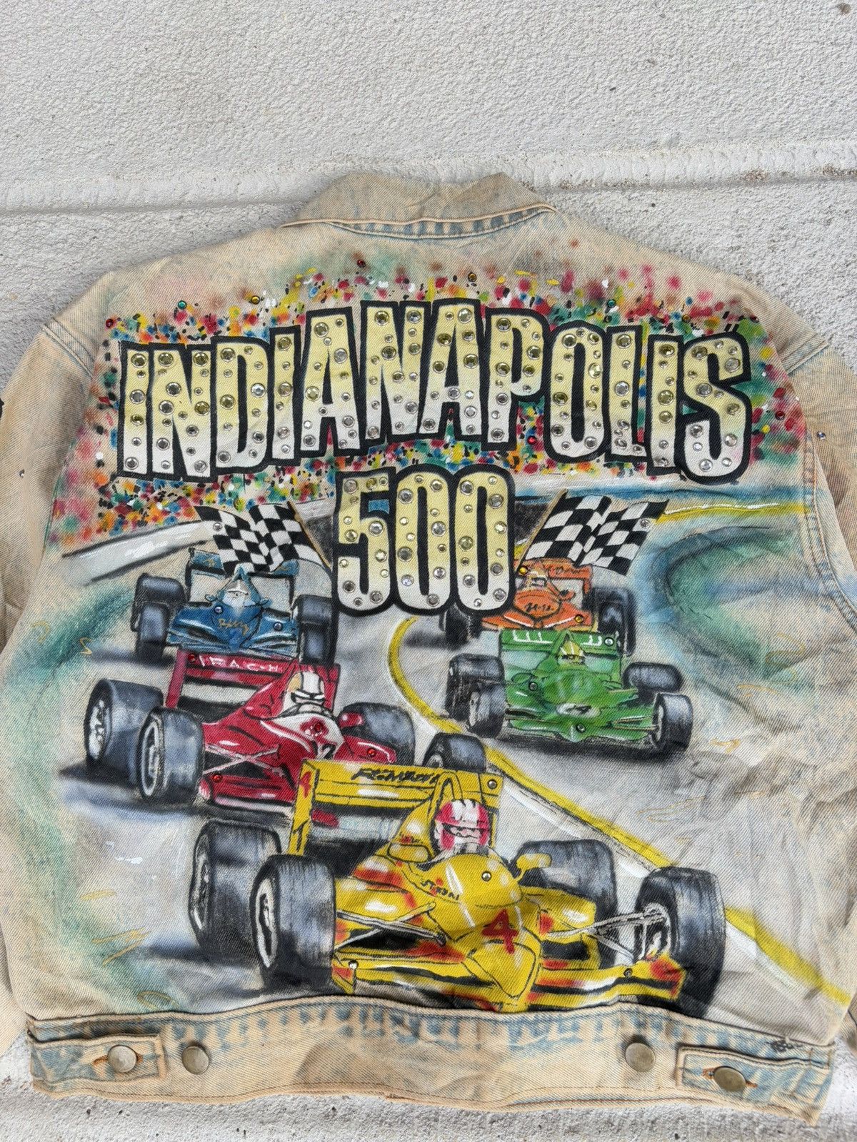 Vintage Tony Alamo Denim Jacket Vintage 80s Indy 500 Racing Size US XL / EU 56 / 4 - 8 Thumbnail