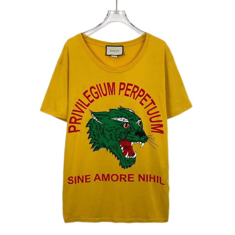 Gucci Gucci Yellow pattern printed round-neck cotton short-sleeve Size US S / EU 44-46 / 1 - 1 Thumbnail