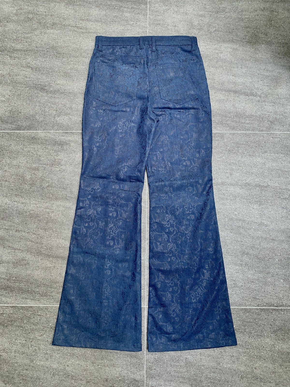 Designer × Handmade Textured Floral Flared Pants Size US 32 / EU 48 - 7 Thumbnail