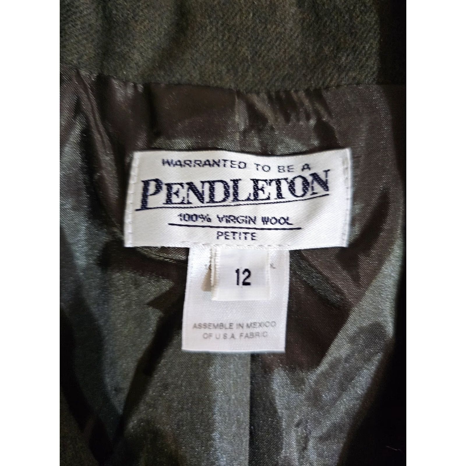 Pendleton VINTAGE Pendelton Petite 100% Wool Blazer 4-Button Front Womens Sz 12 Dark Green Blazer Petites Womens 90s Vintage Green зас Size XL / US 12-14 / IT 48-50 - 3 Thumbnail