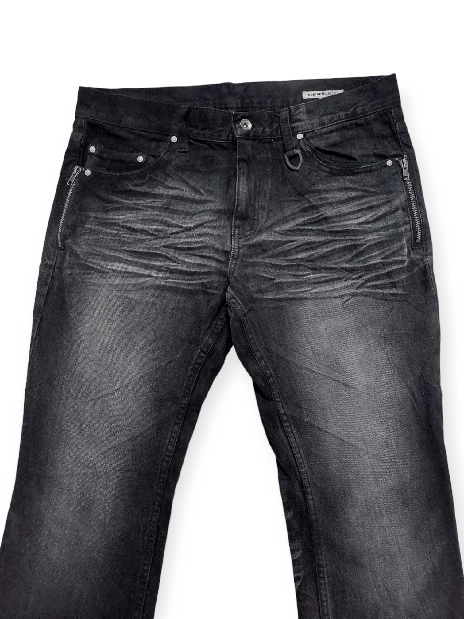 パンツ 00s semantic design coating black denim Semantic Design 00s Flared Denim – firstfinal