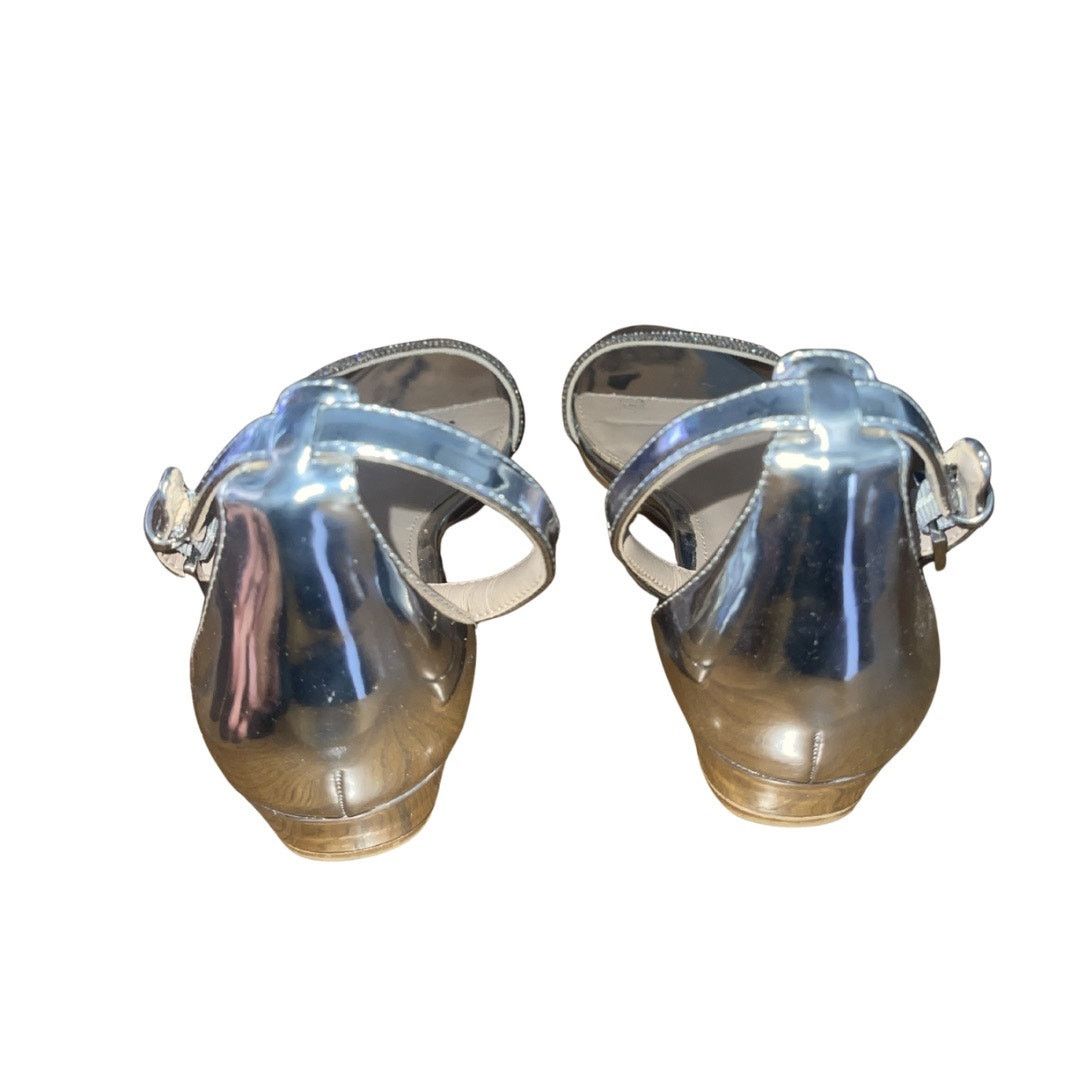 Aldo Kerina Mini Wedge Silver Rhinestone Sparkler Sandal Dressy Size US 8.5 / IT 38.5 - 3 Thumbnail