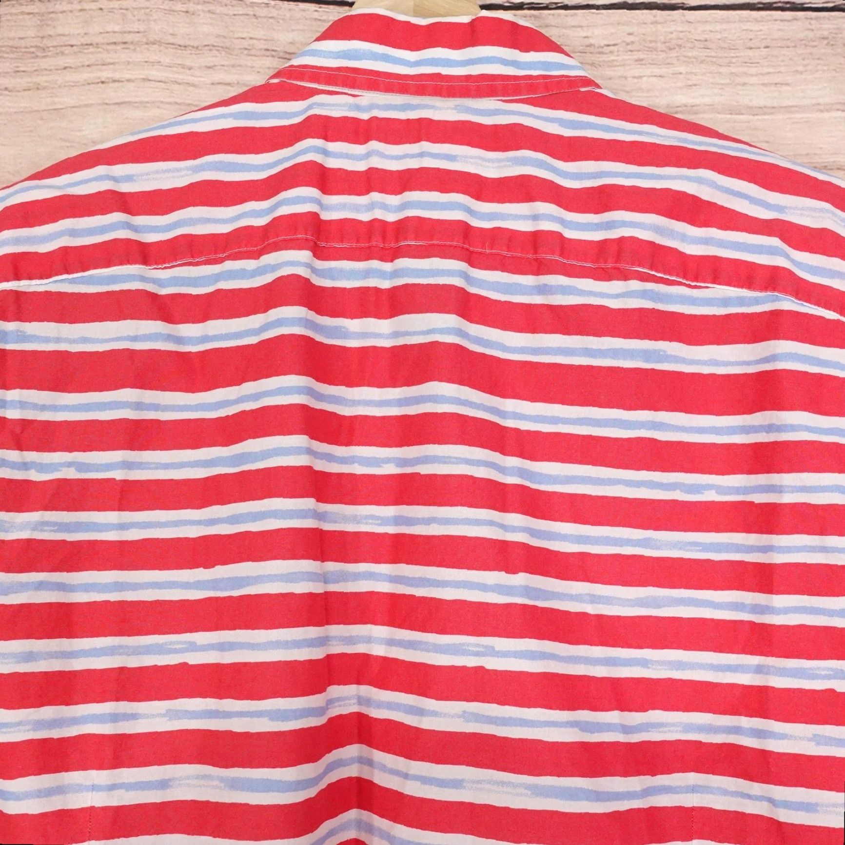 Bonobos BONOBOS Shirt Mens Medium Red White Light Blue Striped Short Sleeve Button-Down Tailored Fit Shirt - 100% Cotton, Slim, Button-Up, Casual Wear Mens Size US M / EU 48-50 / 2 - 5 Thumbnail