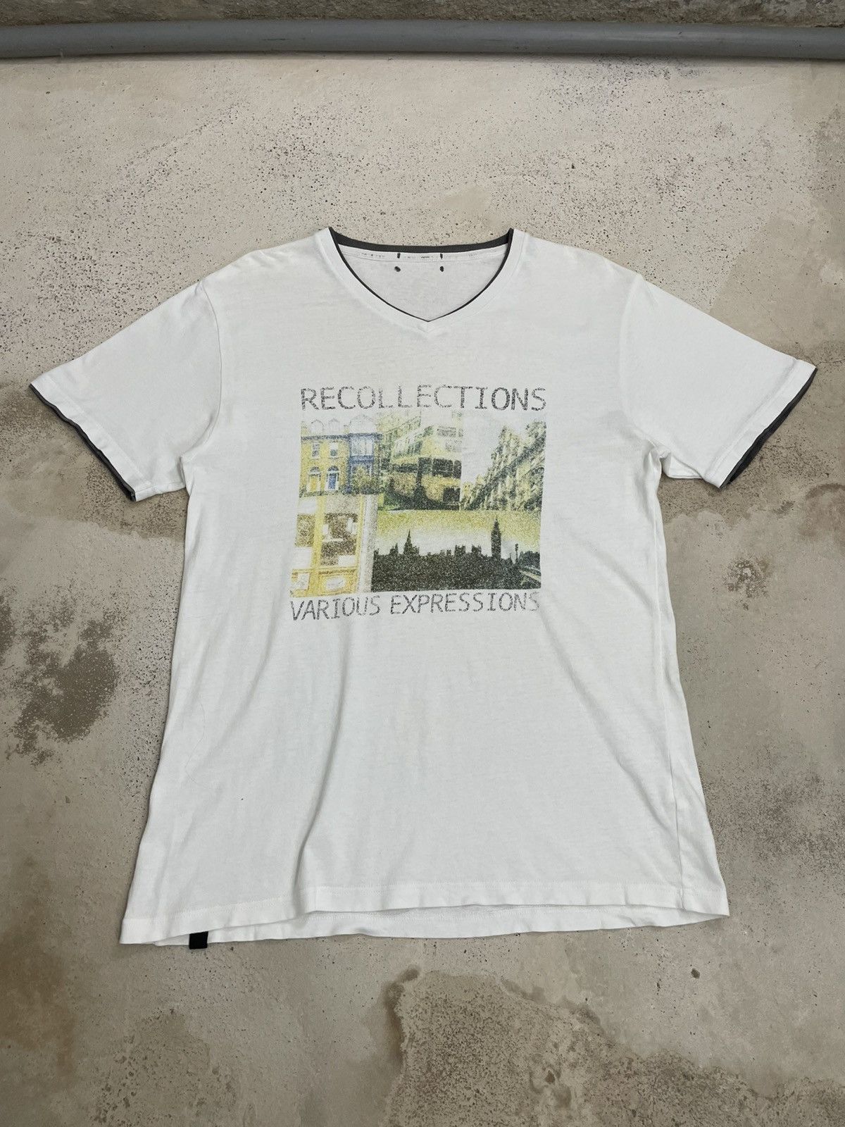 Japanese Brand V Neck Recollections Art Graphic Photo Frame Size US M / EU 48-50 / 2 - 3 Thumbnail